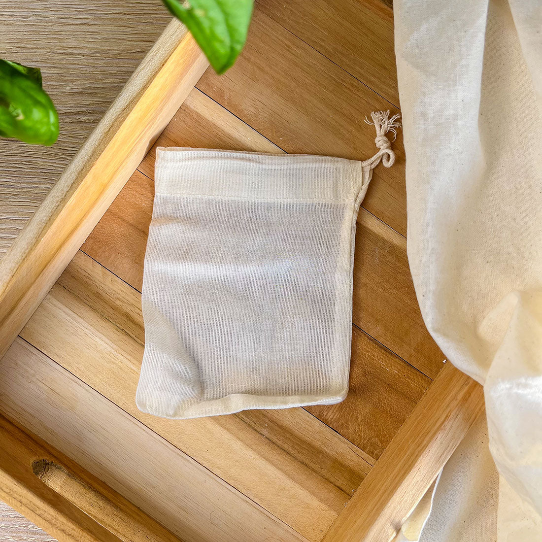 Sachet d'Infusion en Coton Bio - Filtration naturelle et zéro déchet