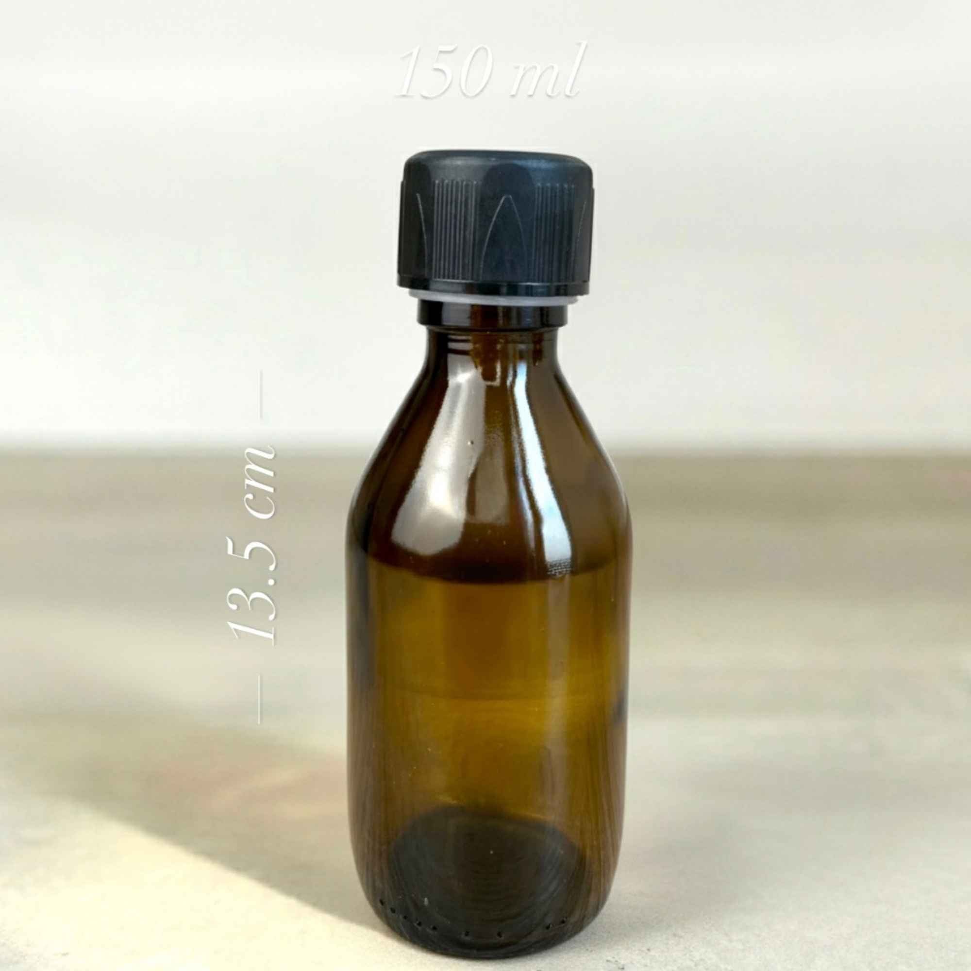 Bouteille ambrée pour protéger vos préparations de la lumière et prolonger leur conservation.