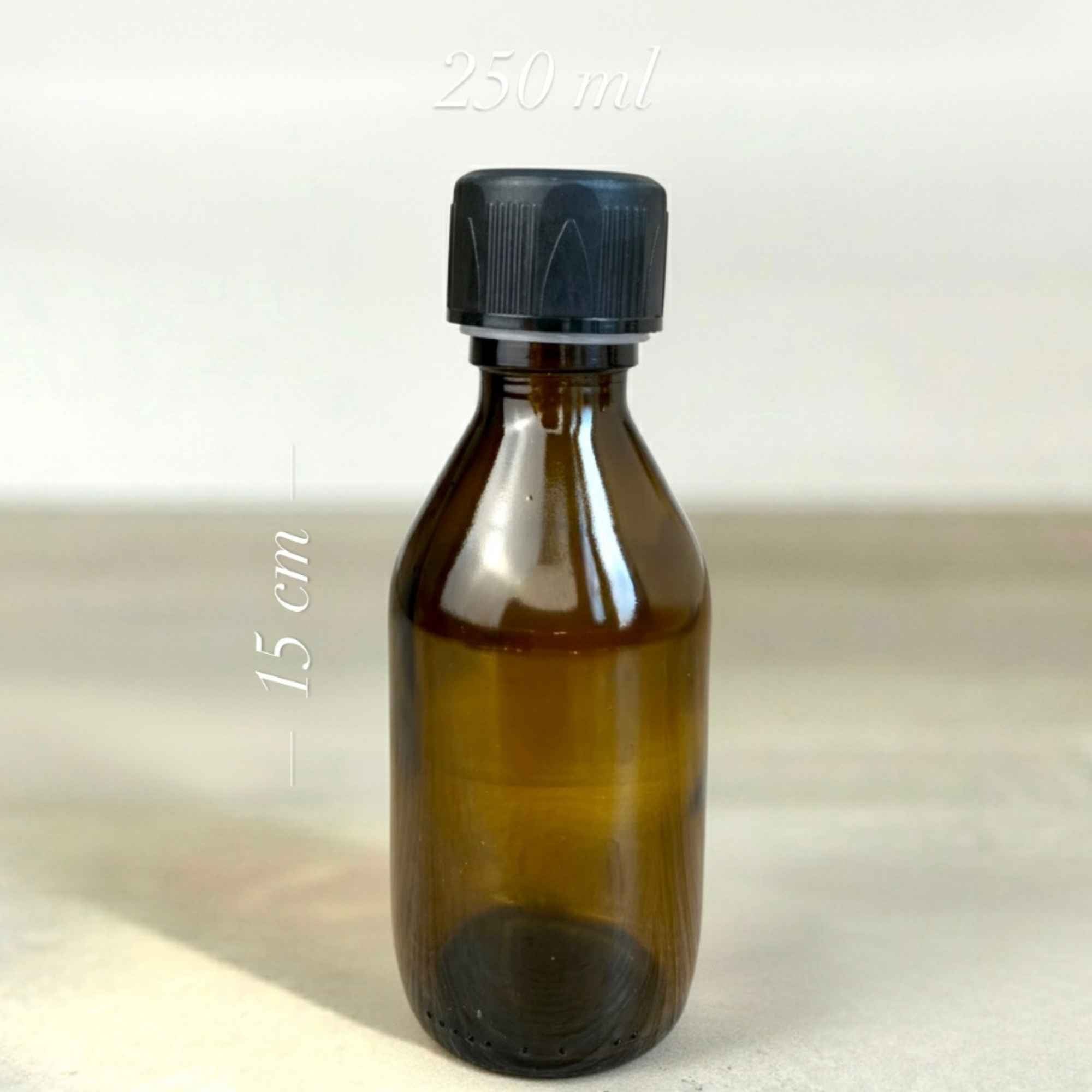 Bouteille sécurisée adaptée aux usages ménagers, cosmétiques ou herboristes.