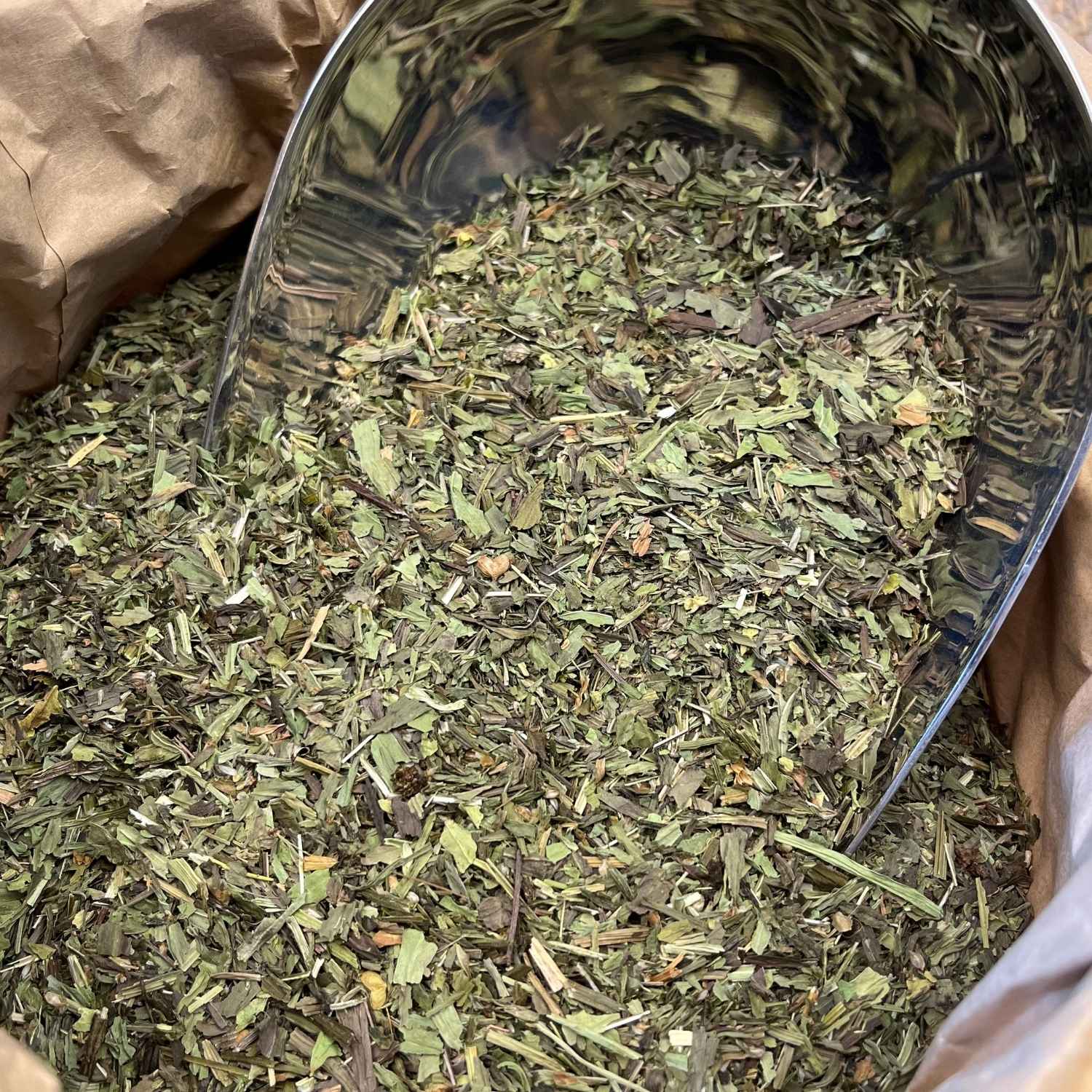 Photo de plantain lancéolé feuilles bio séchée vendue par Plantes & Recettes, spécialisée en plantes médicinales de qualité.