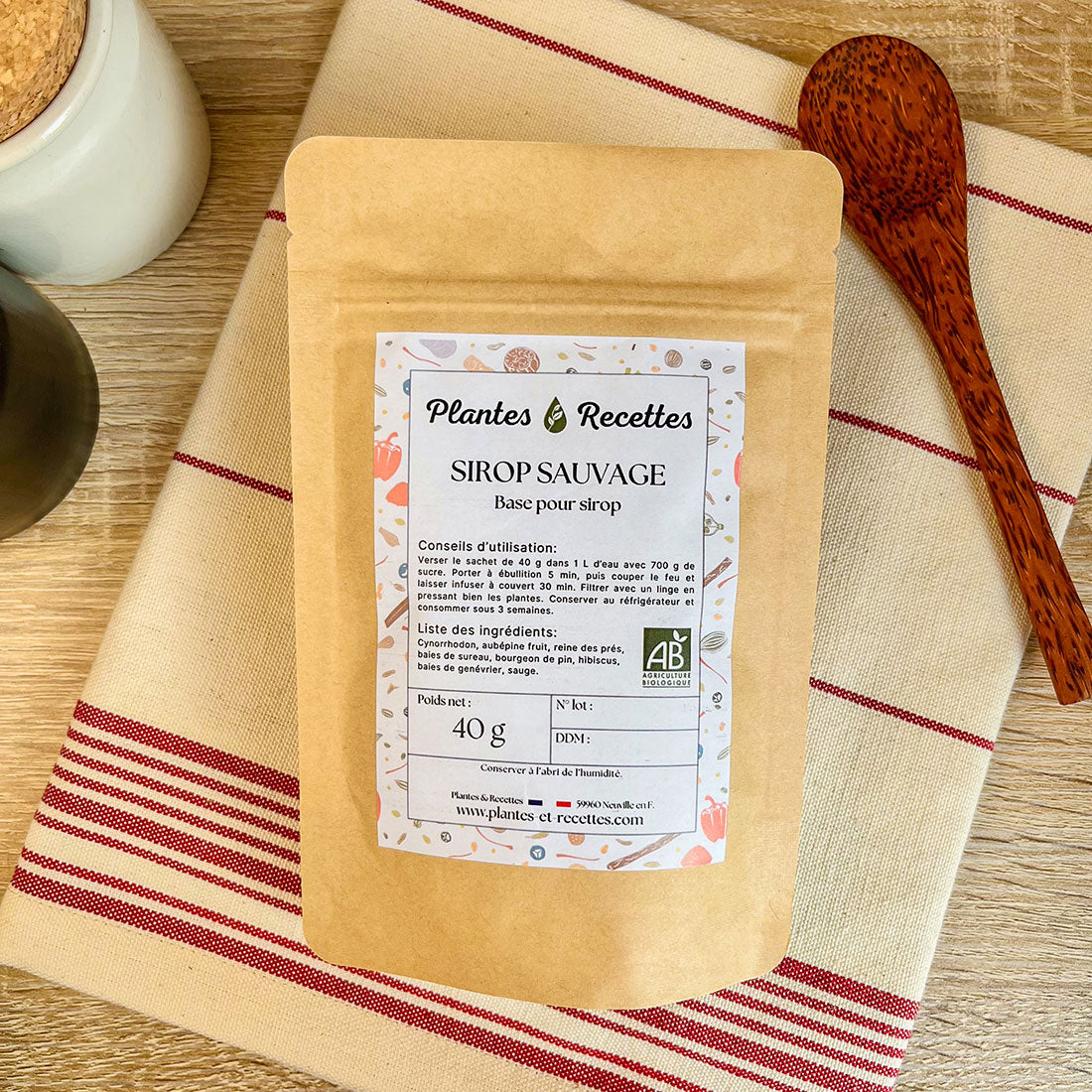Sachet kraft de plantes sauvages bio pour réaliser un sirop maison naturel – Plantes & Recettes