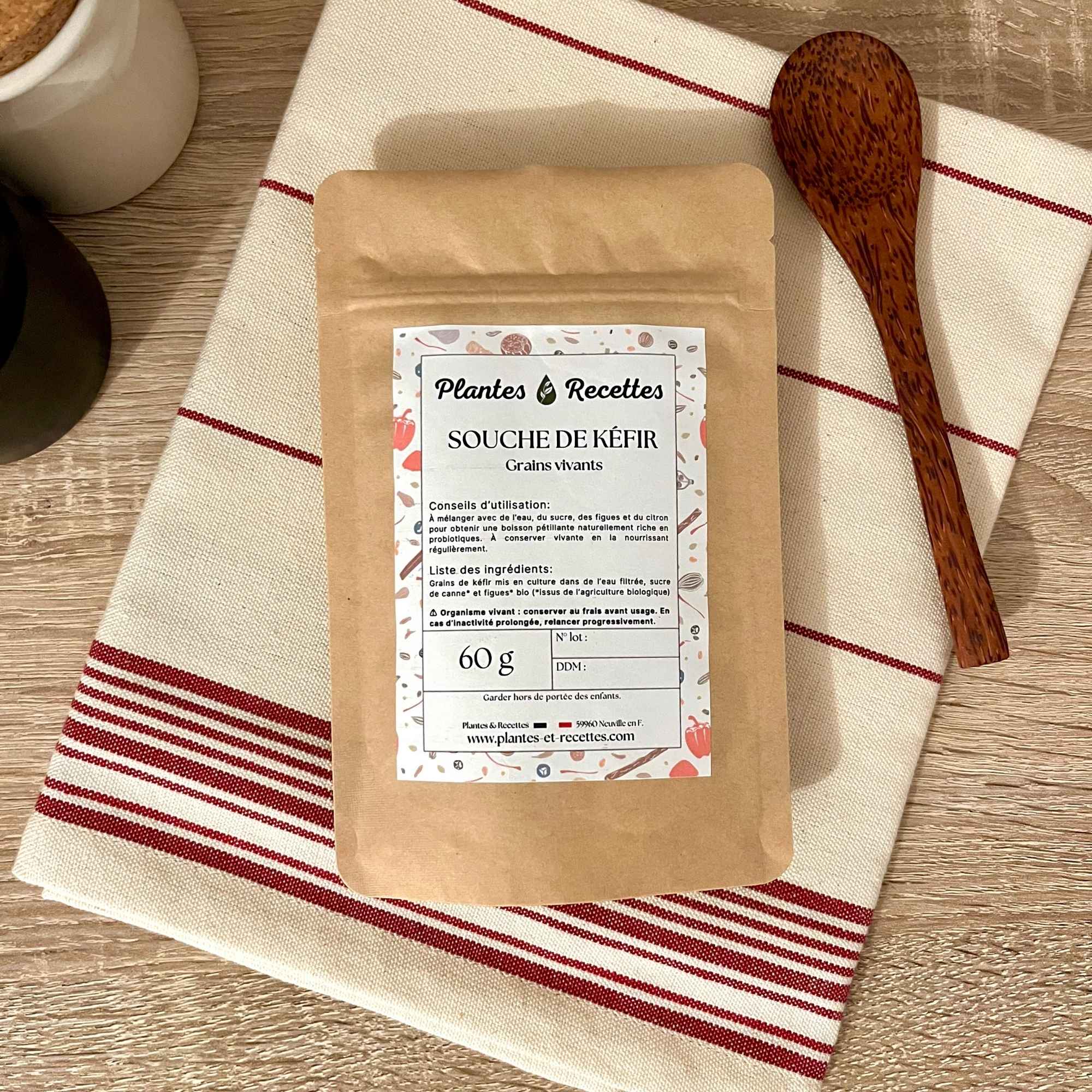 Sachet d'une souche de Kéfir bio pour réaliser son soda naturel concentré en probiotiques.