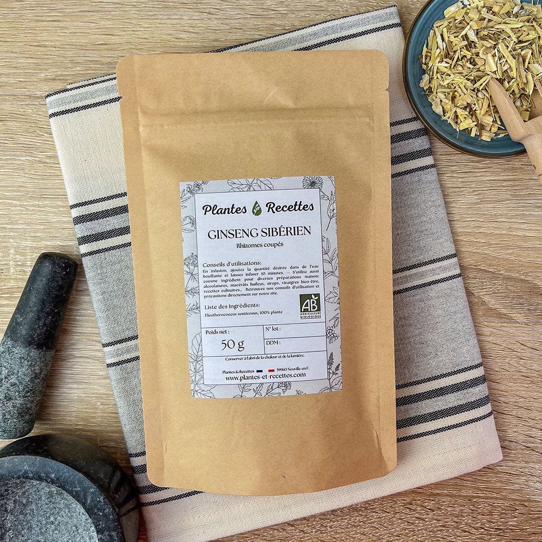 Ginseng Sibérien Bio en vrac – Rhizomes aux vertus adaptogènes