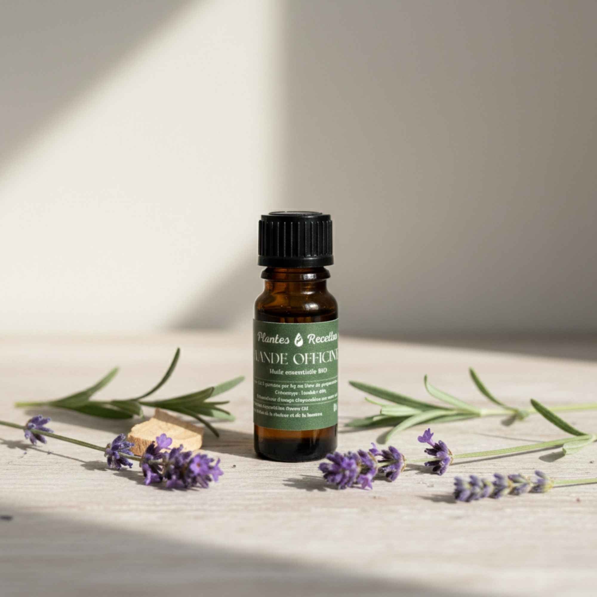 Flacon d’huile essentielle de Lavande officinale bio, 100 % pure et naturelle, Plantes & Recettes
