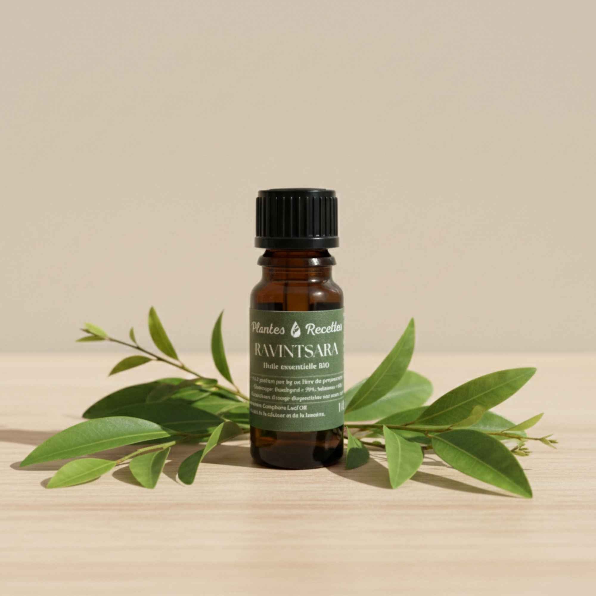 Flacon d’huile essentielle de Ravintsara bio, 100 % pure et naturelle, Plantes & Recettes