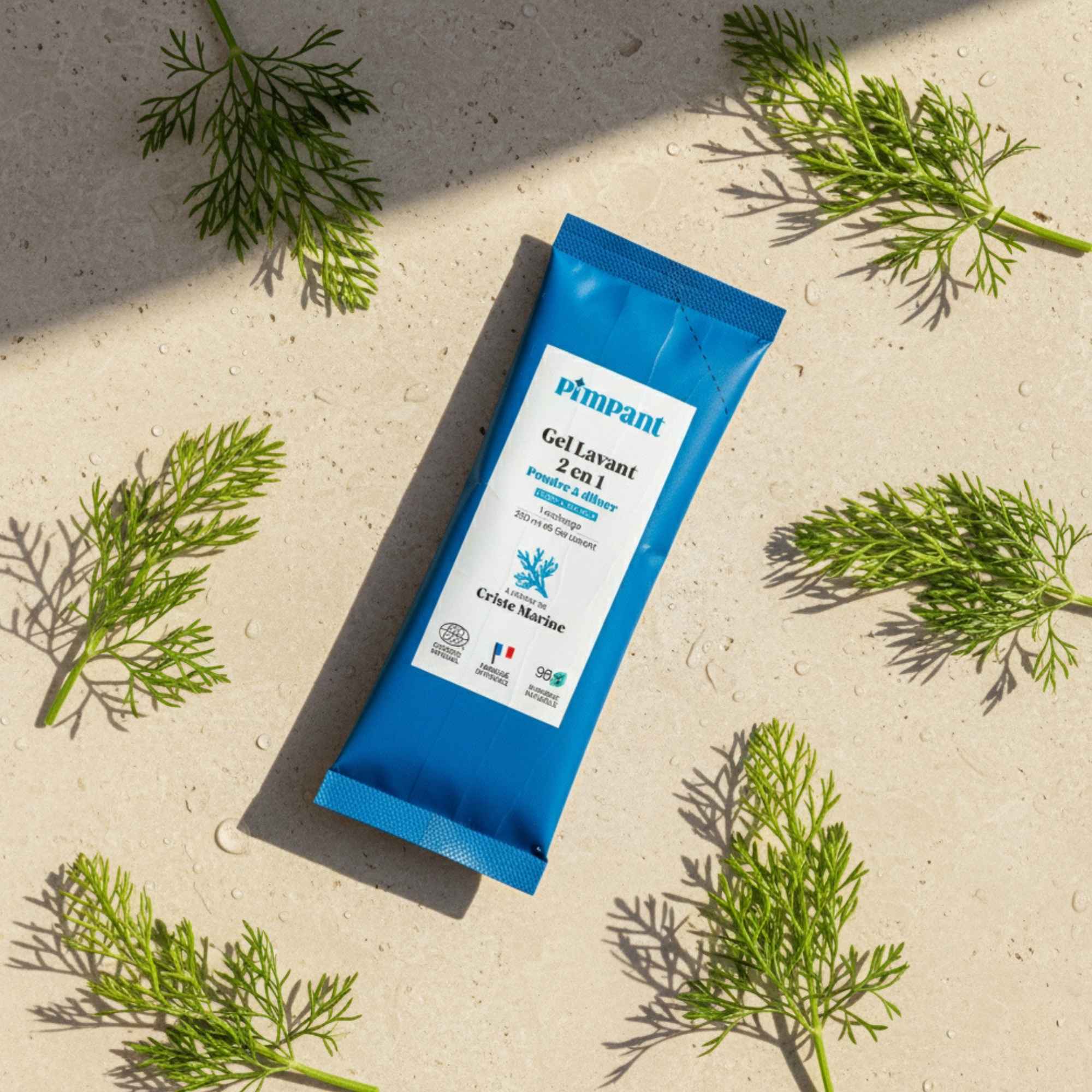 Gel lavant 2en1 à la criste marine Pimpant, pour le corps et les cheveux.
