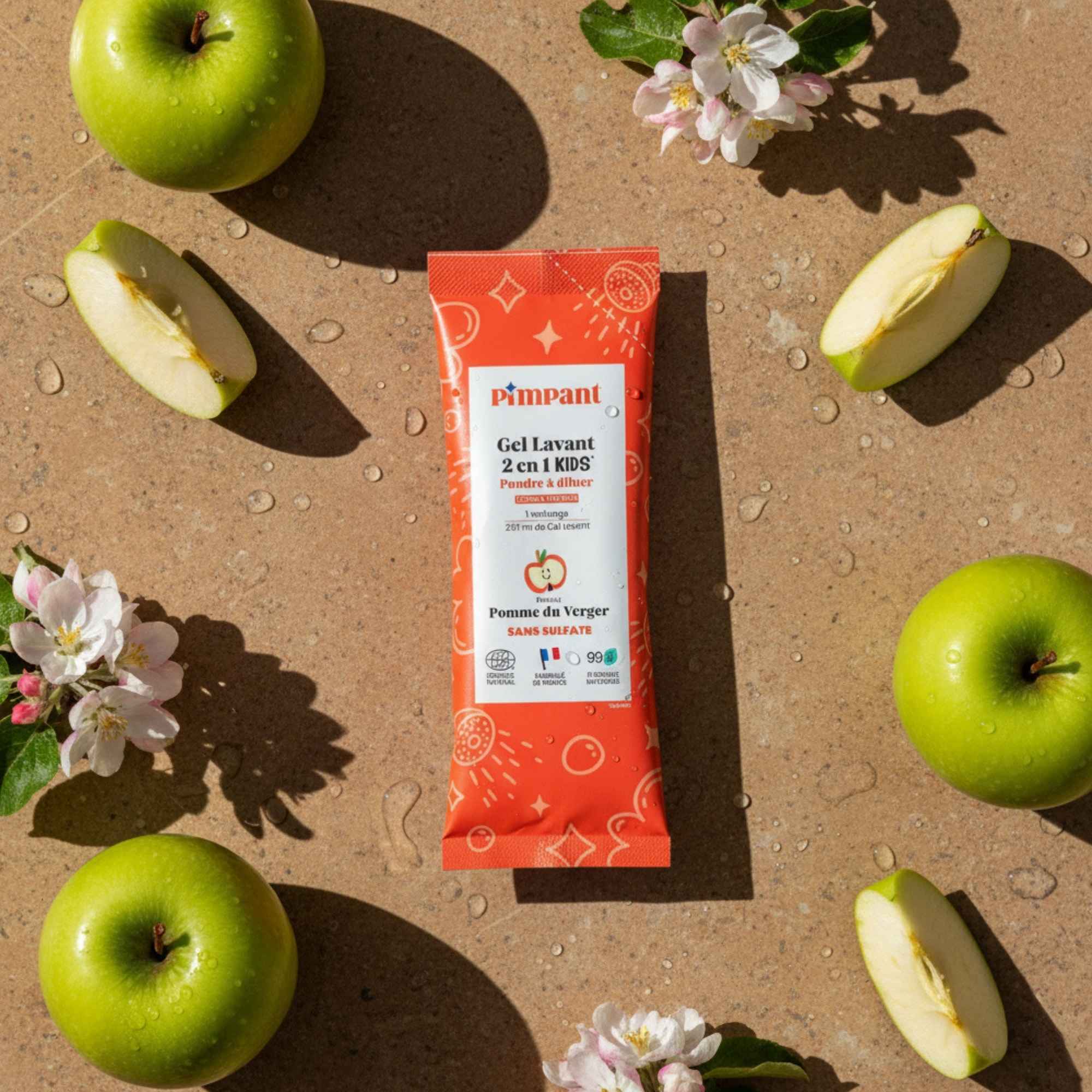 Gel lavant 2en1 Pimpant pour enfants, au parfum de pomme.