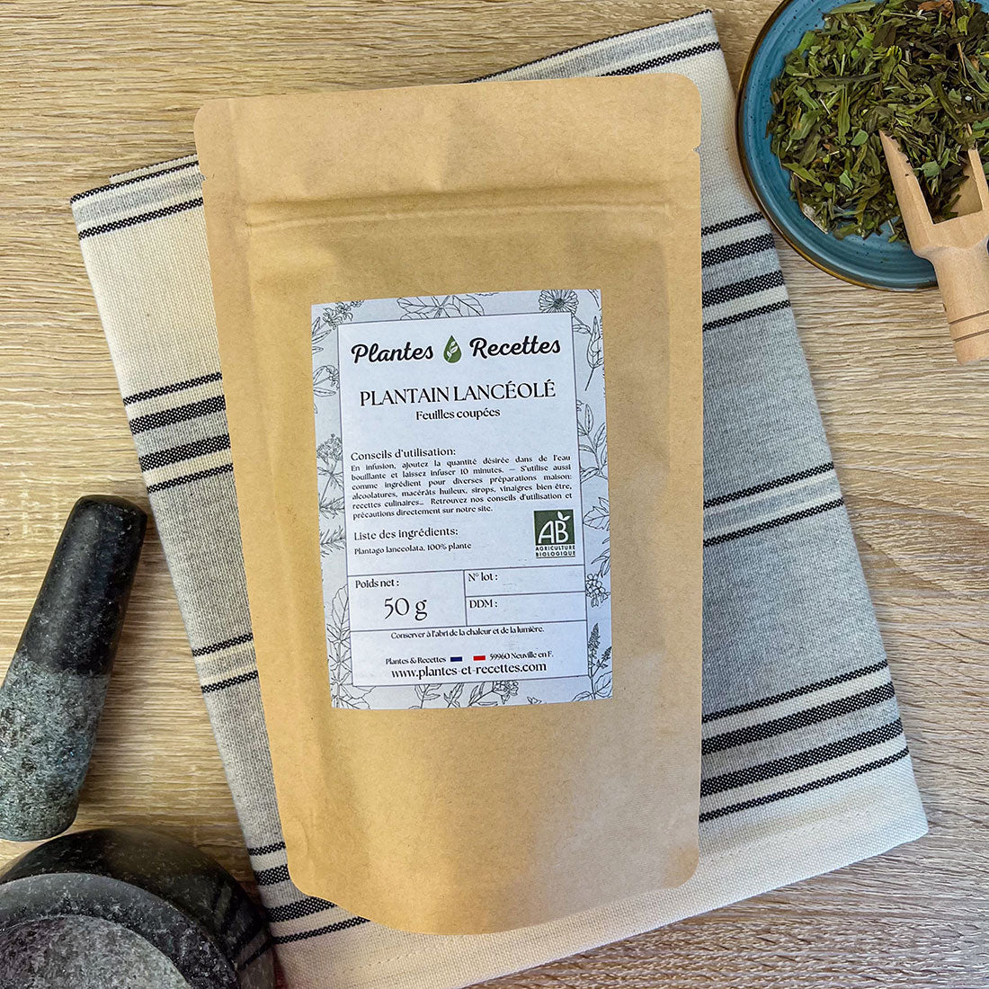 Plantain Lancéolé Bio en vrac – Feuilles aux vertus digestives et aromatiques