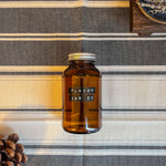 Pot en verre ambré 250ml avec ouverture large et bouchon en aluminium