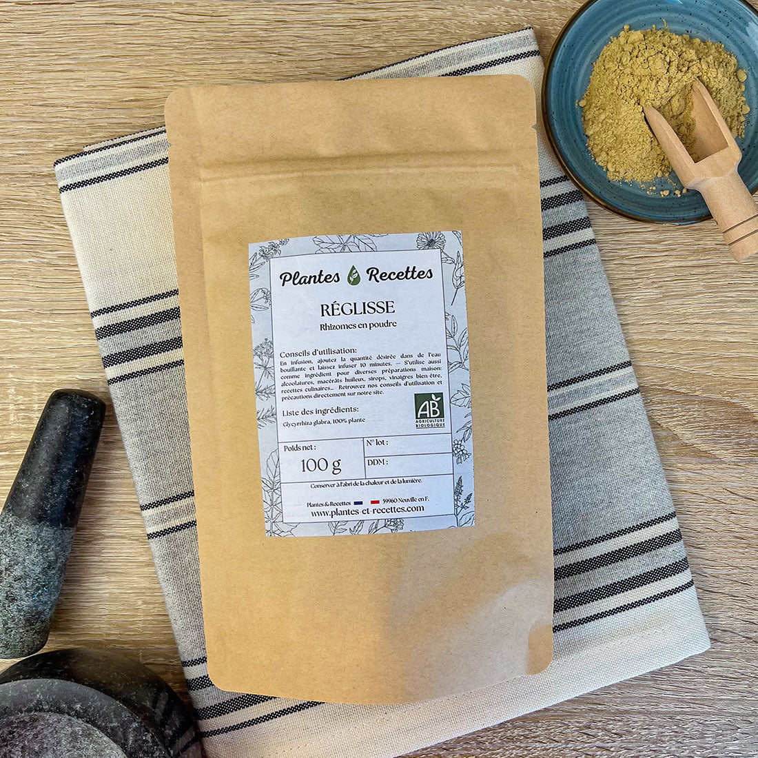 Réglisse Bio en vrac – Rhizomes en poudre aux vertus adoucissantes