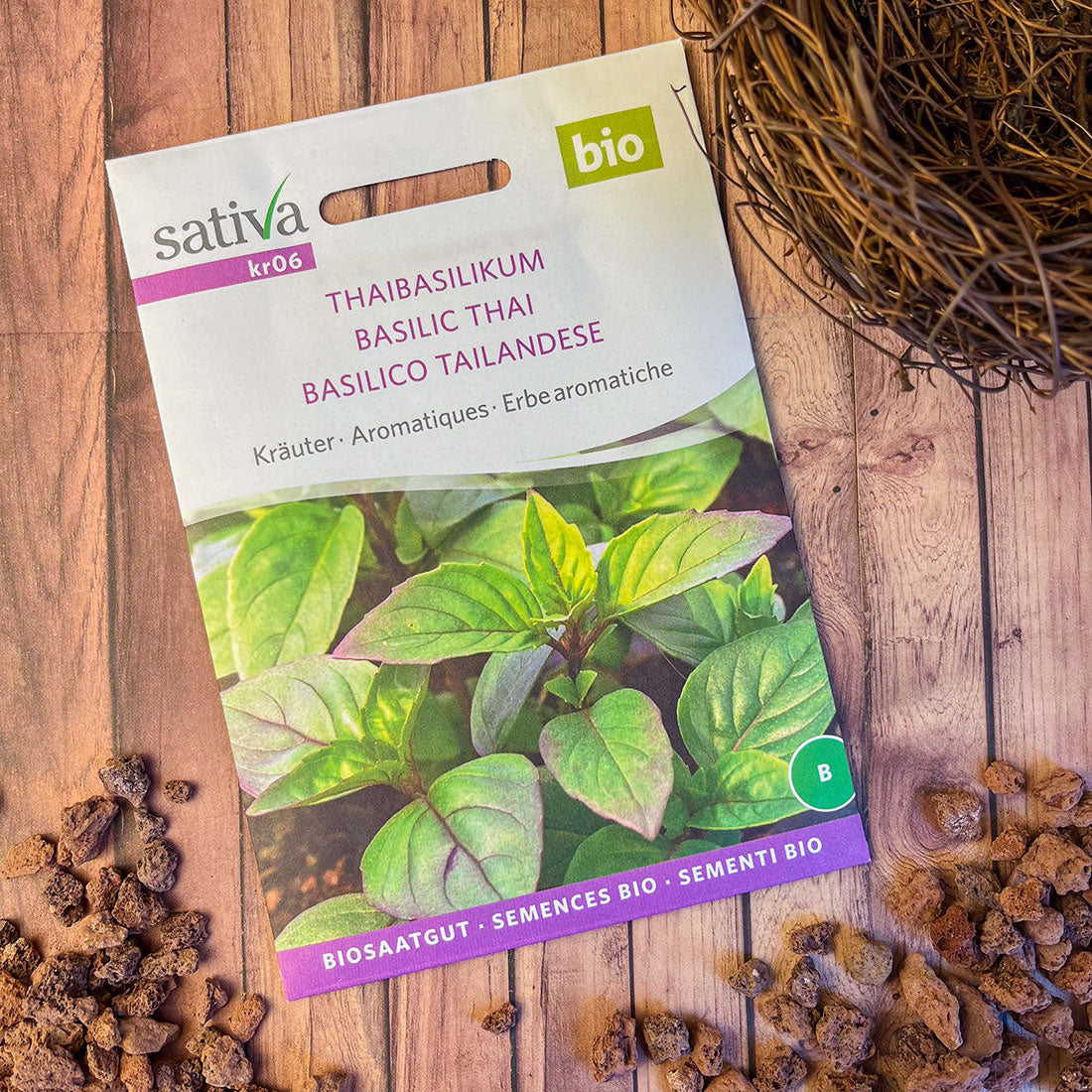Semences Bio de Basilic Thaï – Plante Aromatique pour Cuisine Exotique