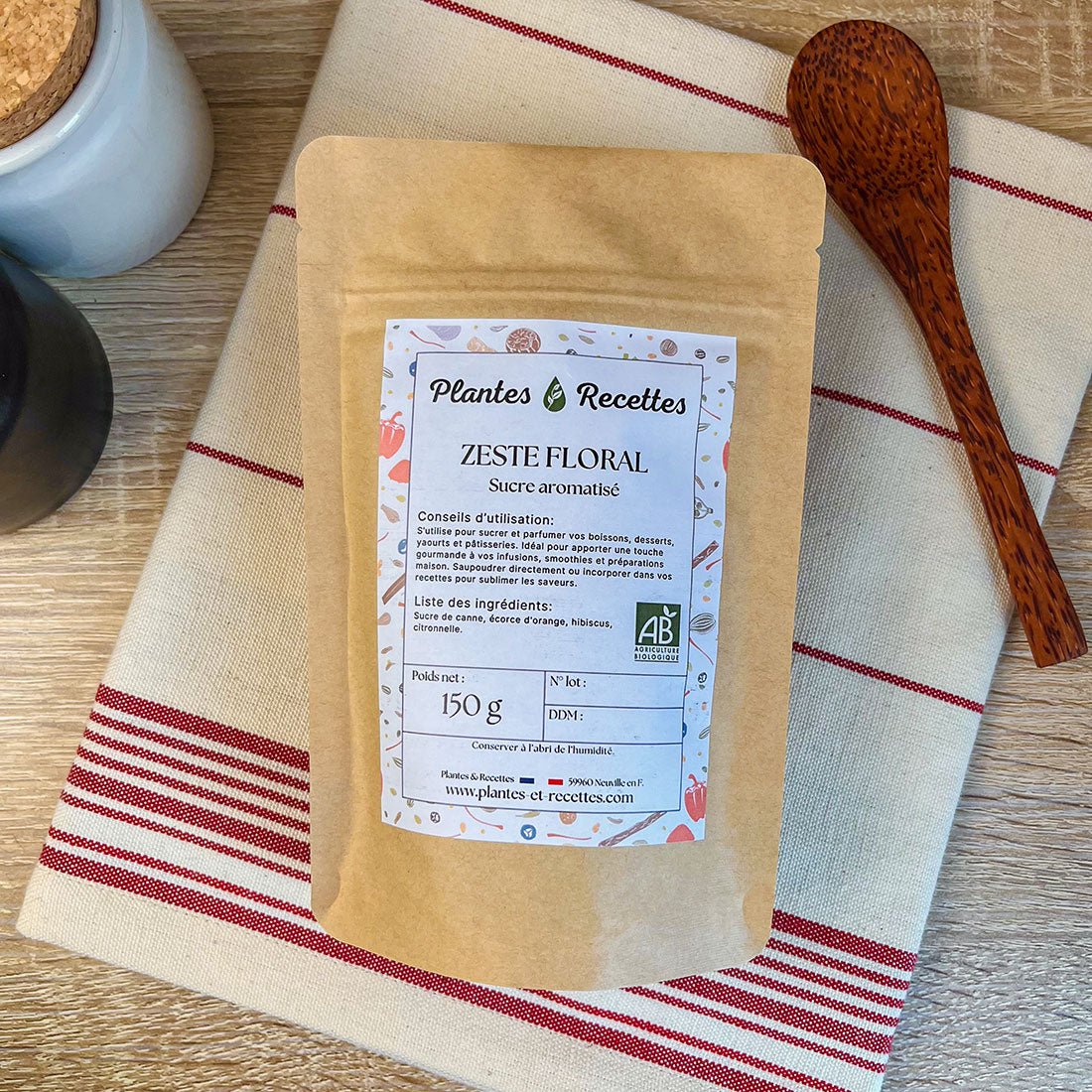 Sucre Aromatisé BIO - Saveur fraîche et florale pour desserts et boissons