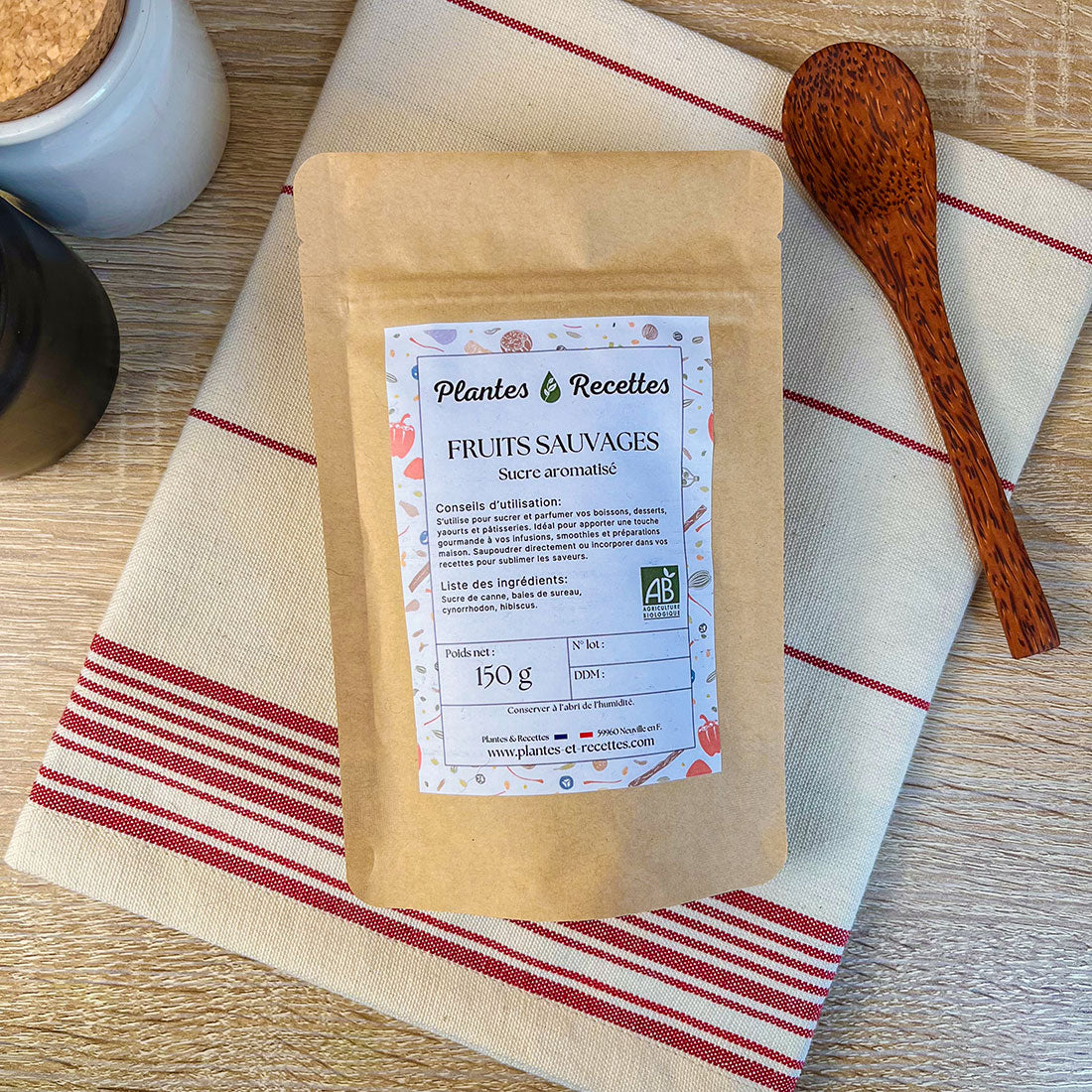 Sucre Aromatisé BIO - Saveur intense et fruitée pour desserts et boissons