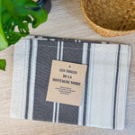 Torchon Rayé Noir & Blanc en Coton - Essuyage efficace et élégant