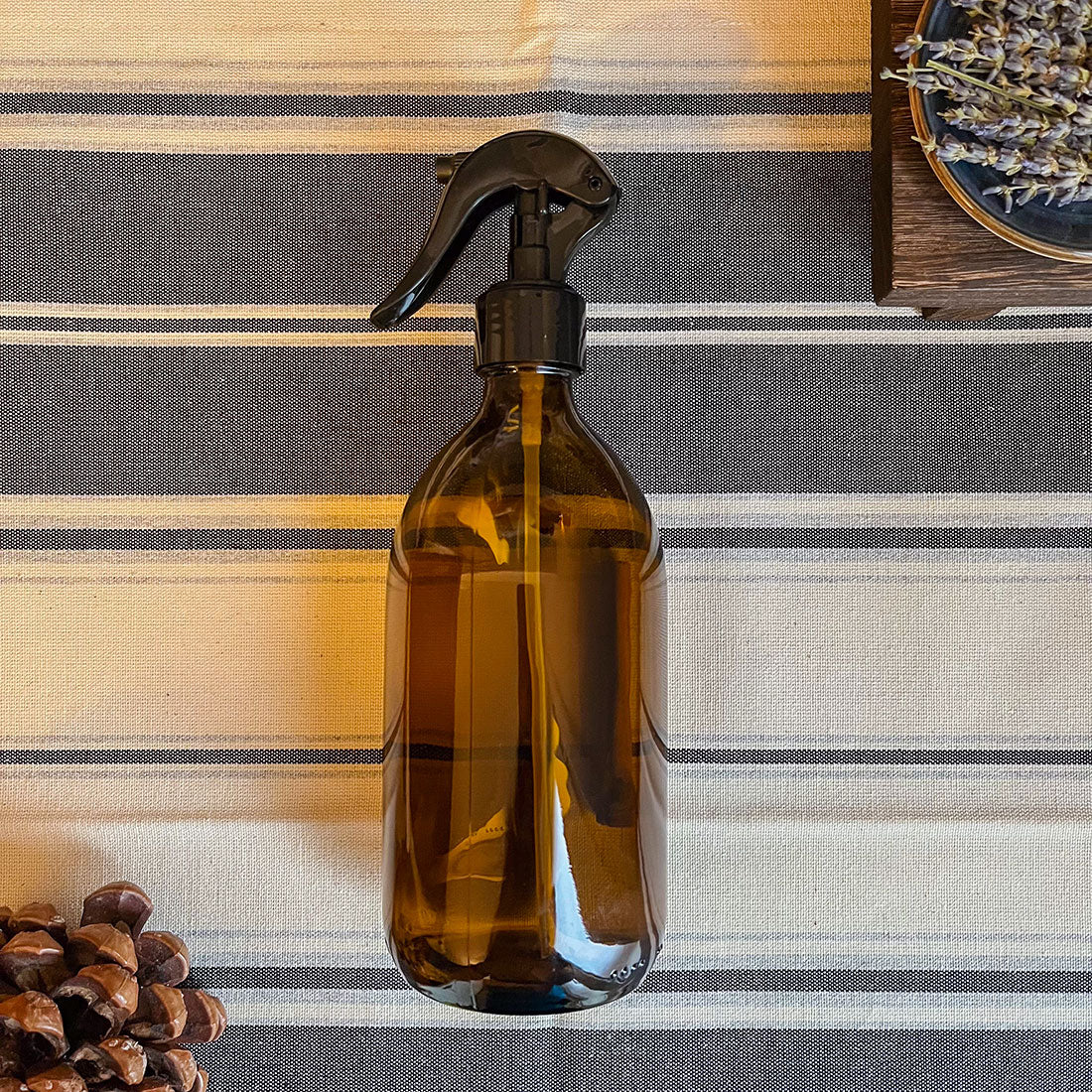 Vaporisateur en verre ambré 500ml avec spray à gâchette – Flacon en verre pour nettoyants naturels