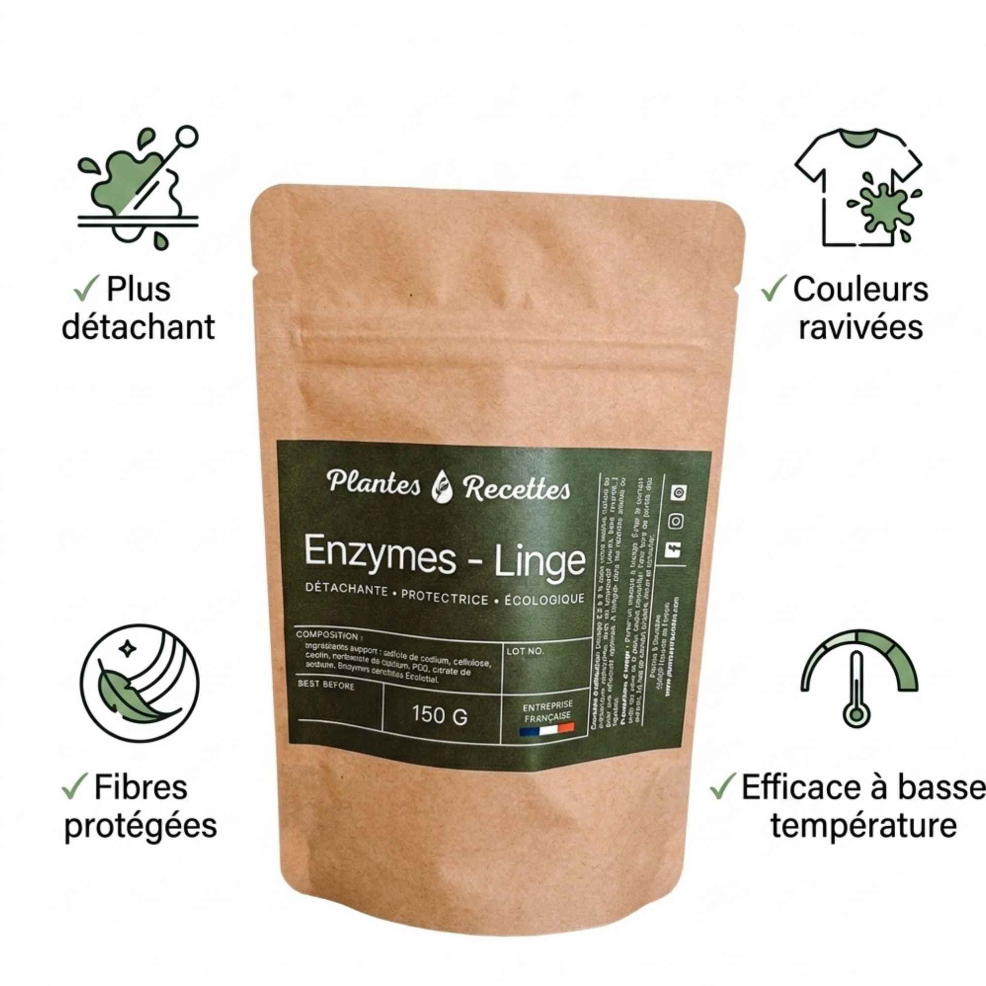 Additif enzymatique pour lessive écologique et entretien du linge