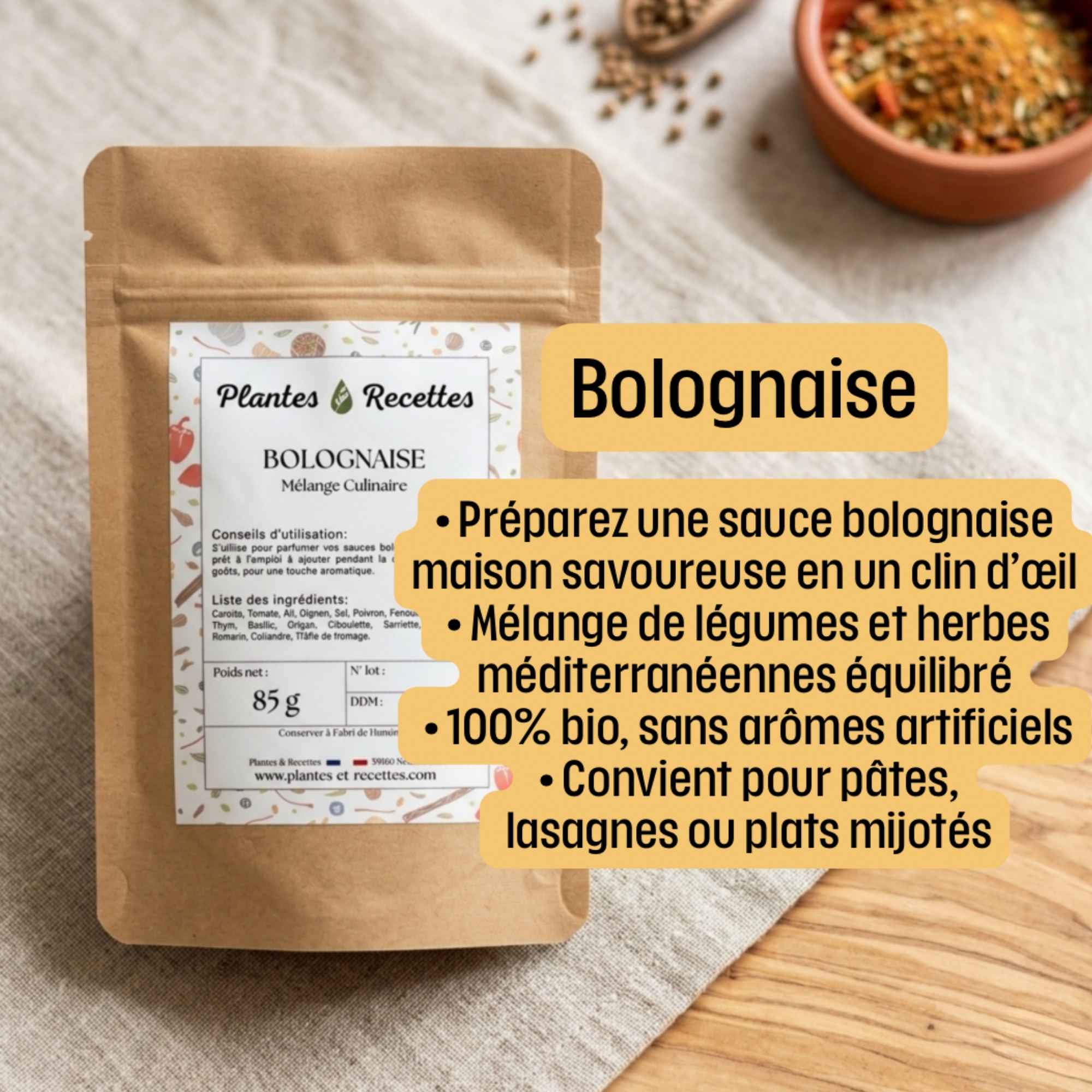 Assaisonnement pour bolognaise maison facile à préparer