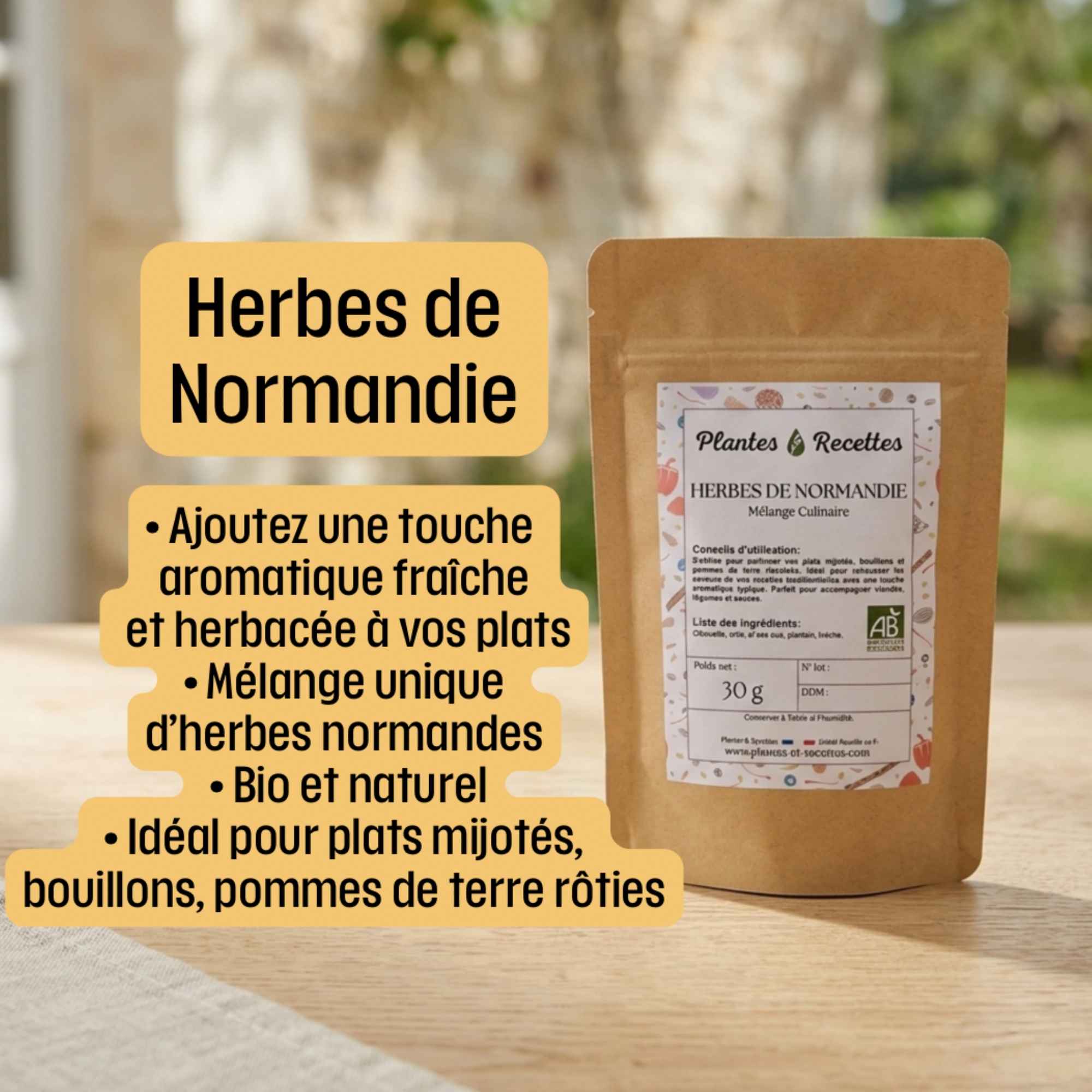 Assaisonnement aux herbes de Normandie pour recettes traditionnelles