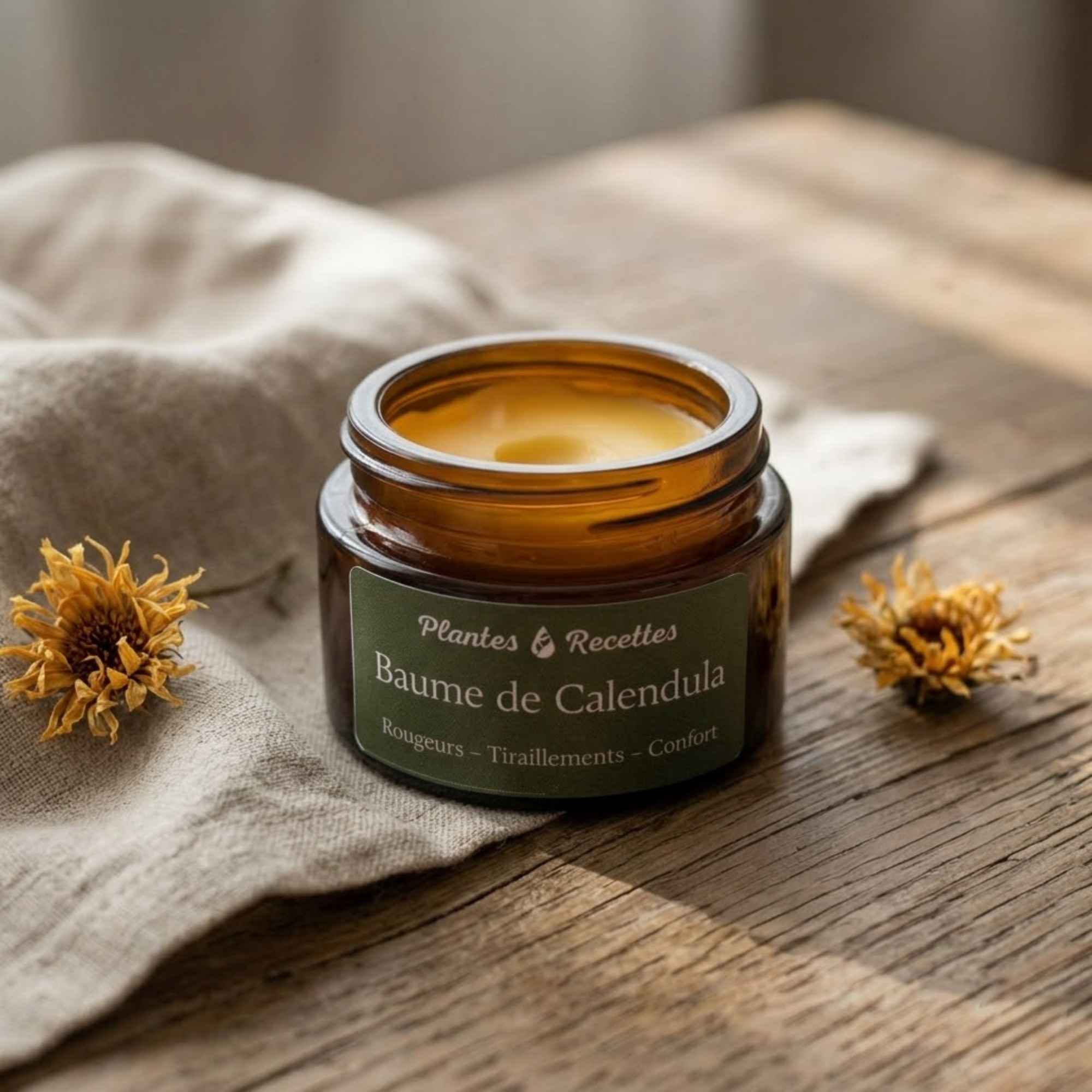 Baume de calendula bio Plantes & Recettes pour apaiser les rougeurs et les tiraillements de la peau