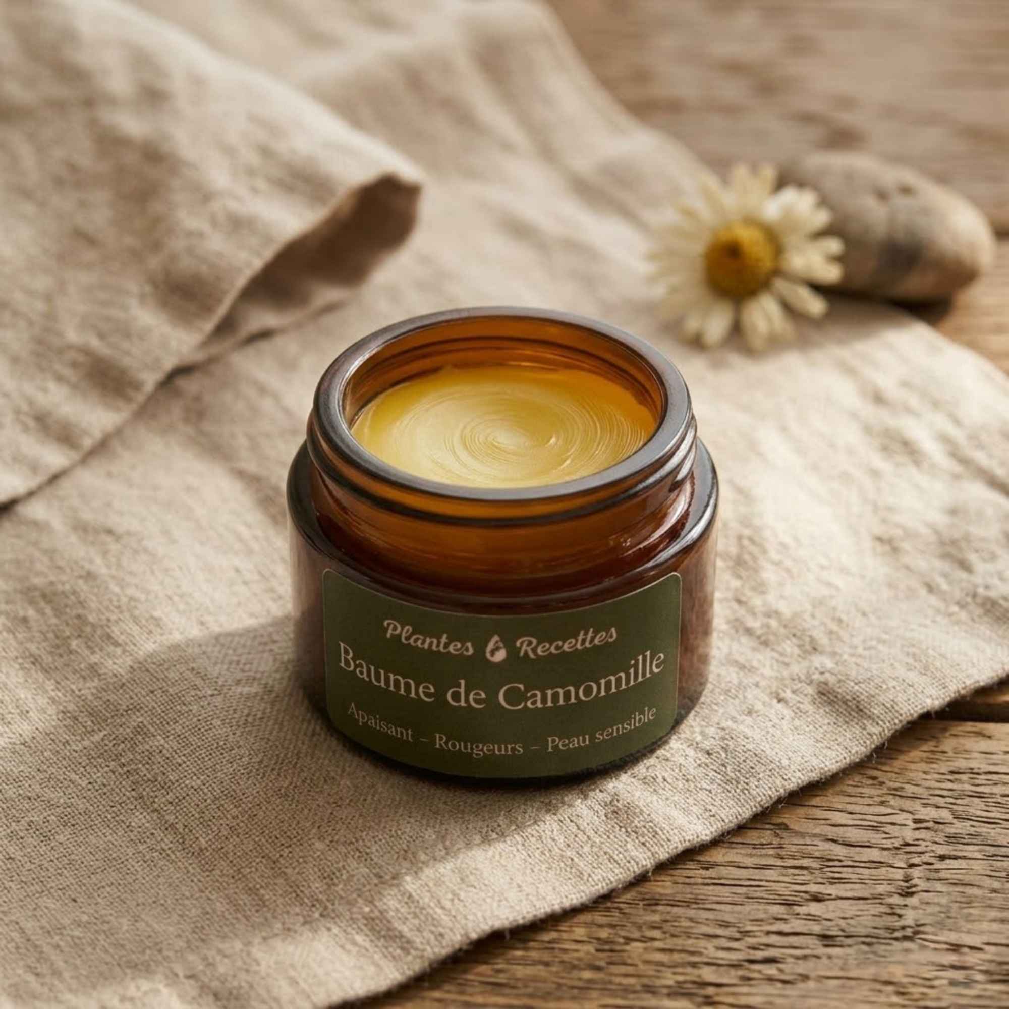 Baume de camomille bio Plantes & Recettes pour apaiser les peaux sensibles et réactives