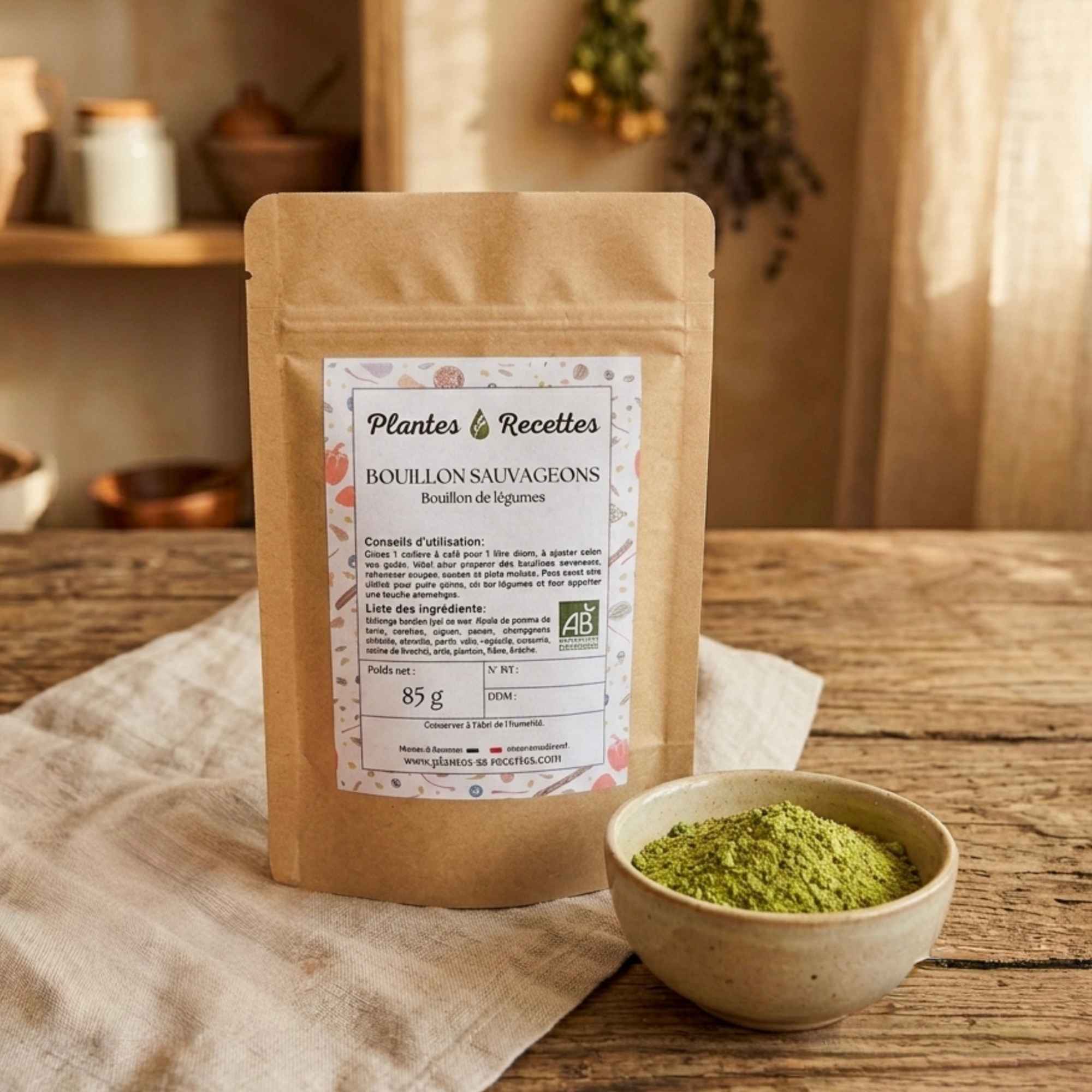 Mélange pour bouillon de légumes aux plantes sauvages riche en saveurs naturelles