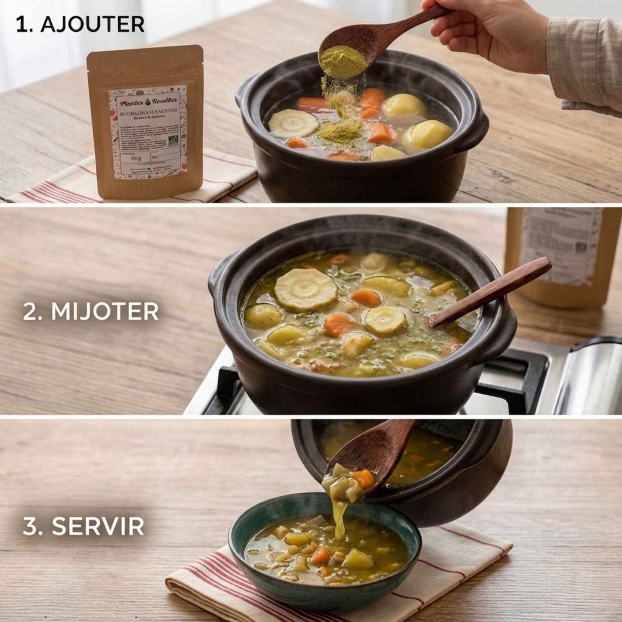 Bouillon sauvageons en poudre pour cuisine maison aux plantes sauvages