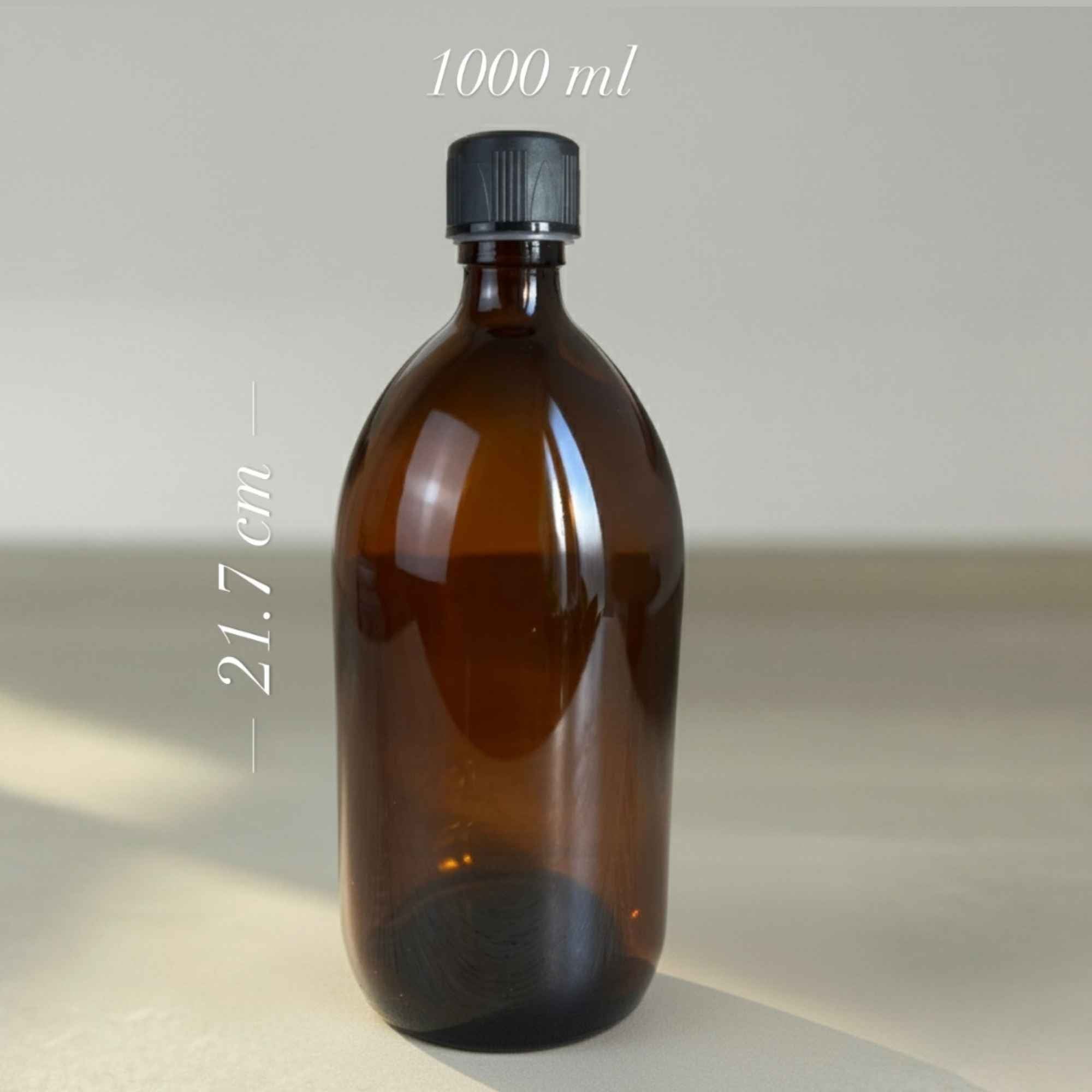 Bouteille robuste Plantes & Recettes pour huiles, sirops et produits naturels.