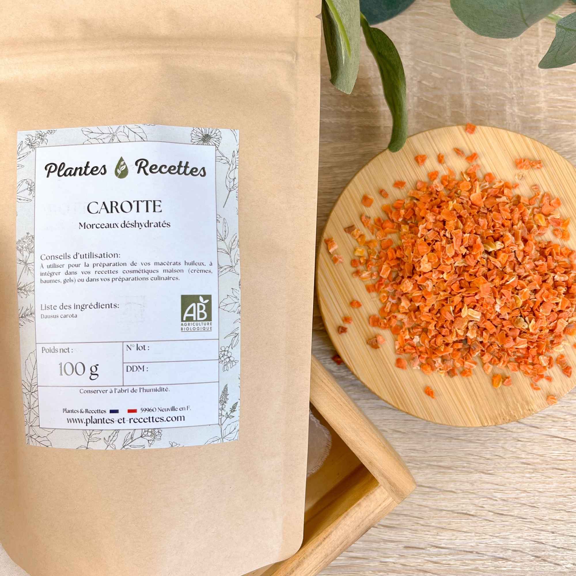Préparez facilement votre macérat huileux de carotte bio avec nos morceaux séchés de qualité herboristerie.