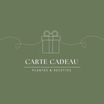 Carte cadeau Plantes et Recettes – Montants au choix (25, 50, 80 ou 100 €), valable 1 an pour acheter des produits naturels, tisanes, macérats et créations maison.