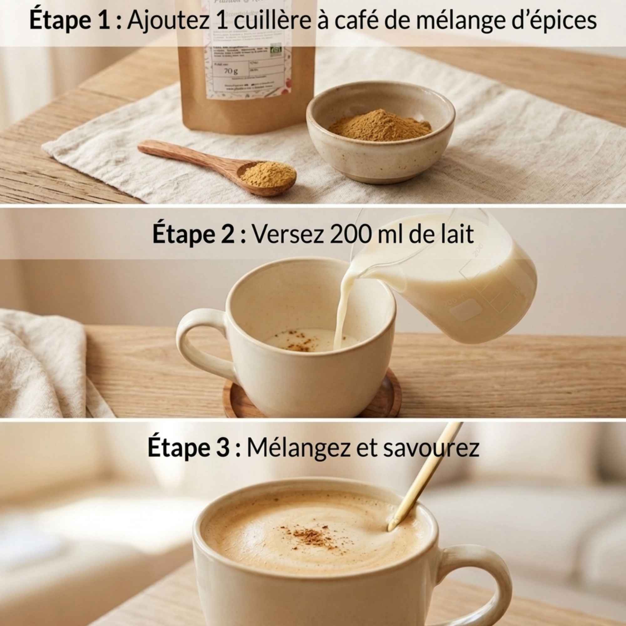 Mélange d’épices bio pour chai latte aux saveurs équilibrées