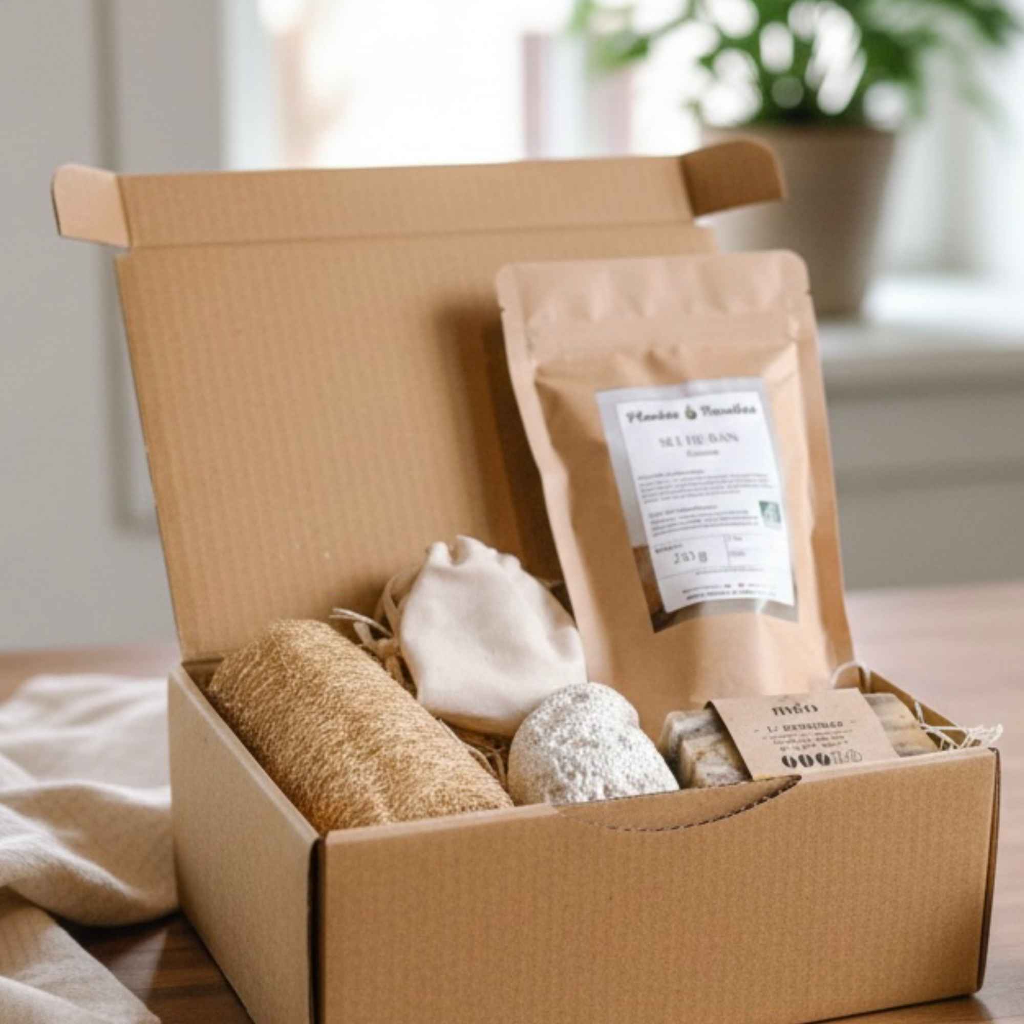 Coffret bain relaxant aux plantes naturelles pour un moment de détente à la maison