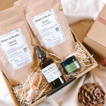 Coffret Hiver Cocooning avec une sélection de produits naturels pour les moments chaleureux de la saison froide, présenté par Plantes & Recettes