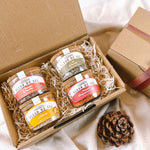 Coffret Les Sels du Saunier comprenant une sélection de fleurs de sel bio, présenté par Plantes & Recettes