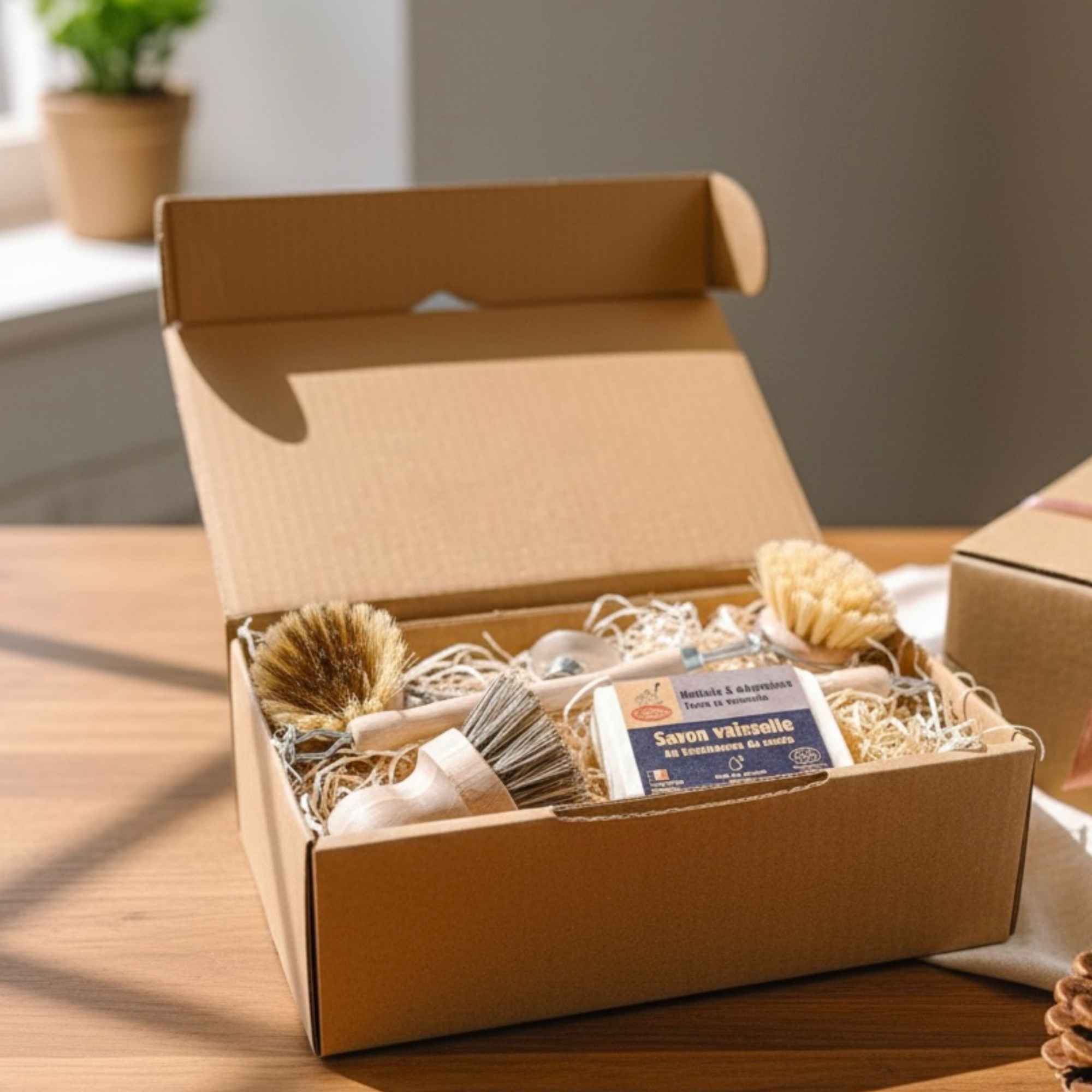 Coffret vaisselle zéro déchet avec alternatives durables pour la cuisine