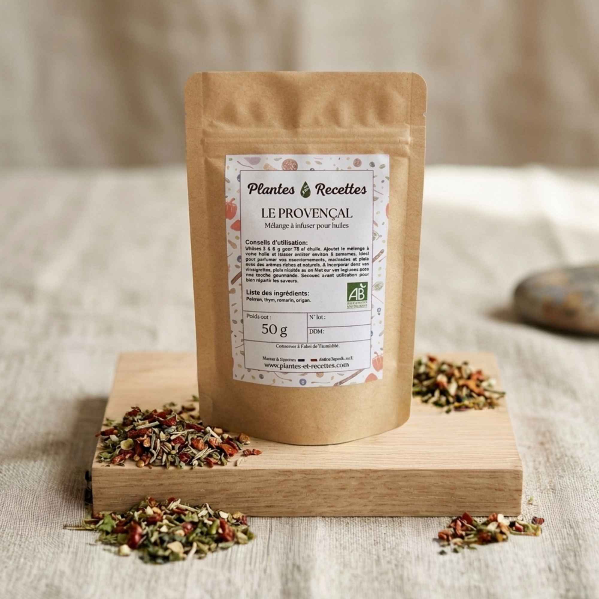 Composition d’herbes séchées inspirée de la Provence pour préparer une huile culinaire maison