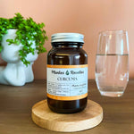 Gélules de curcuma bio Plantes & Recettes, qualité herboristerie, fabrication française, capsules végétales vegan en pilulier verre ambré, cure 1 mois.