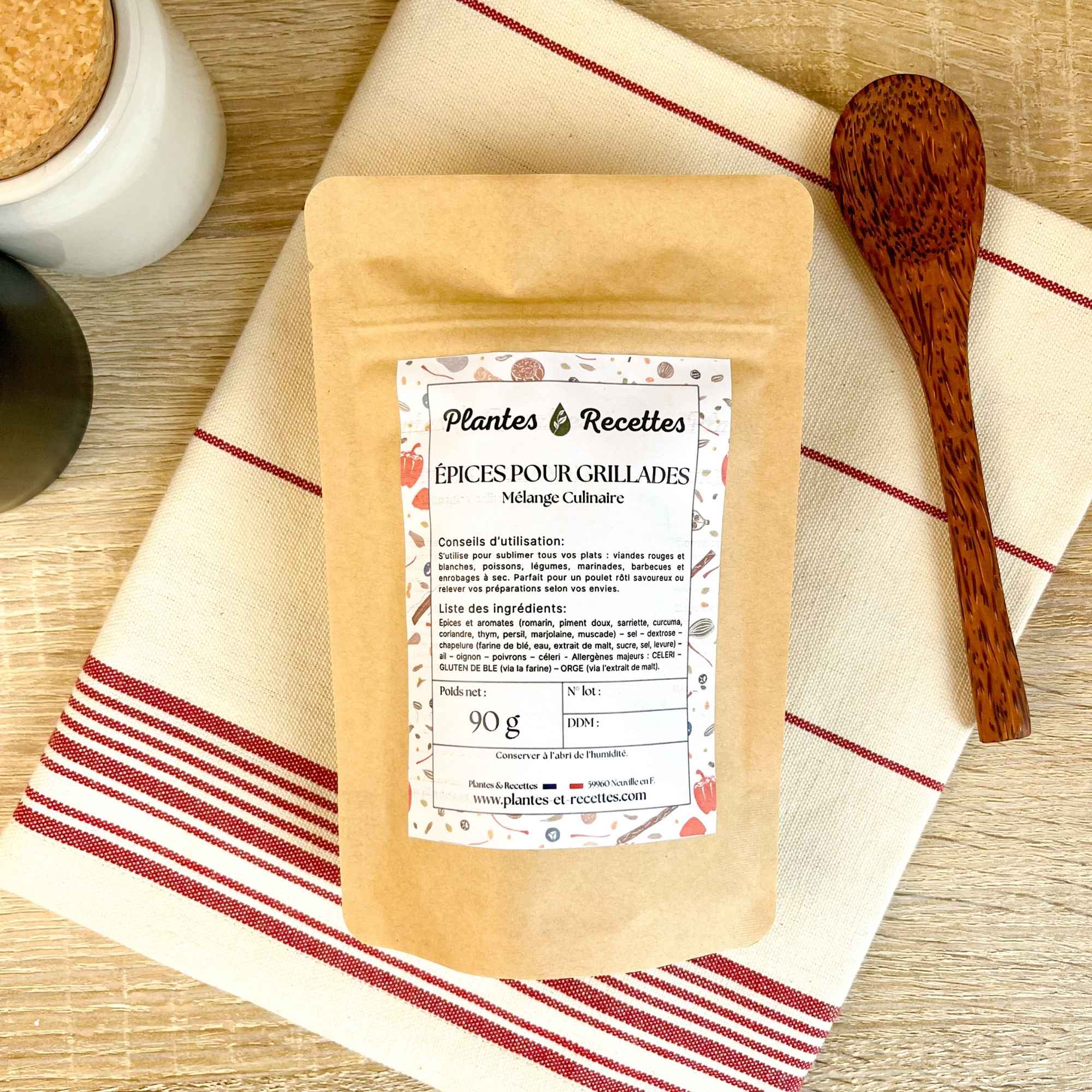 Mélange d’épices à grillades bio Plantes & Recettes en sachet refermable