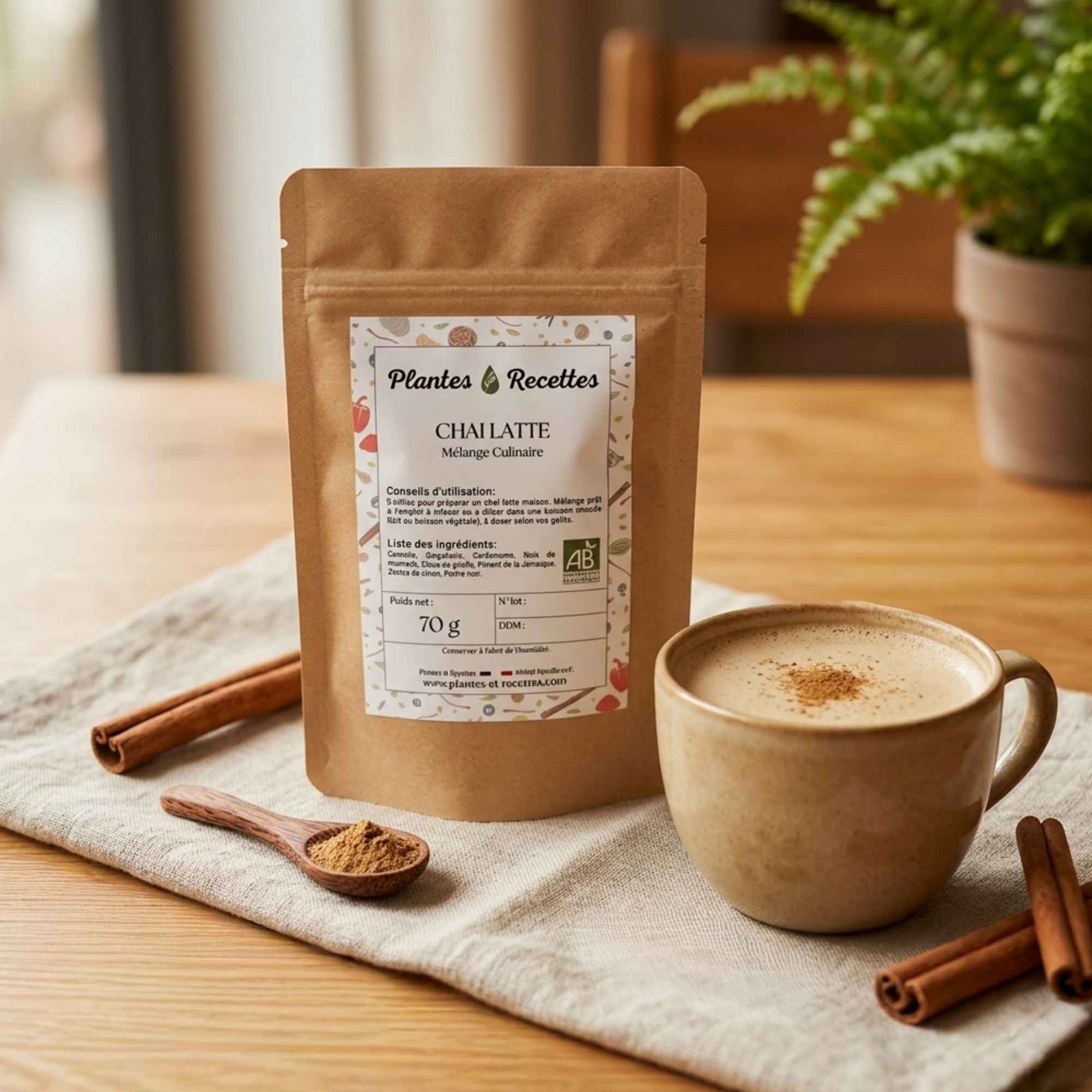 Mélange d’épices chai latte Plantes et Recettes pour boisson chaude maison