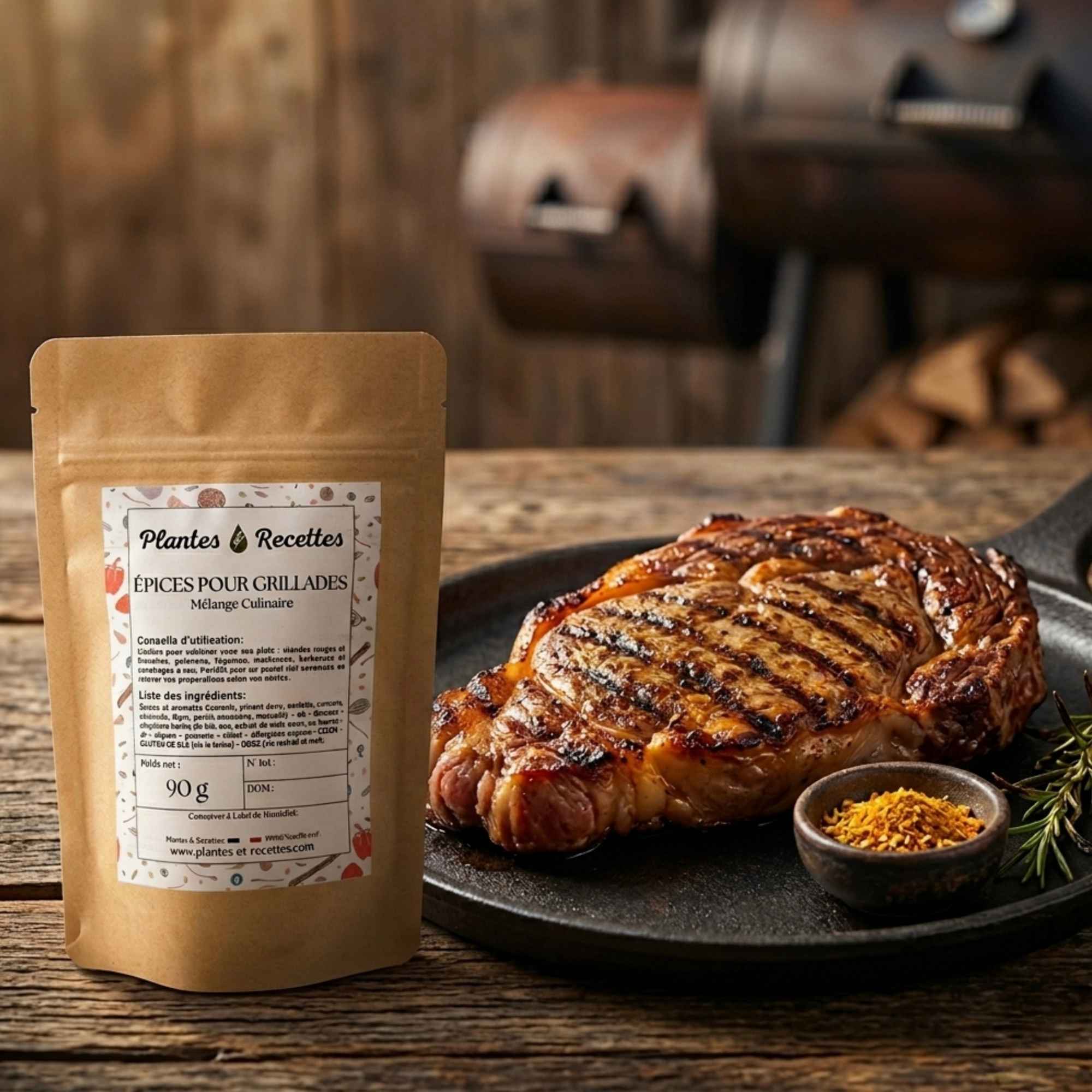 Mélange d’épices pour grillades Plantes et Recettes idéal pour viande légumes et poisson