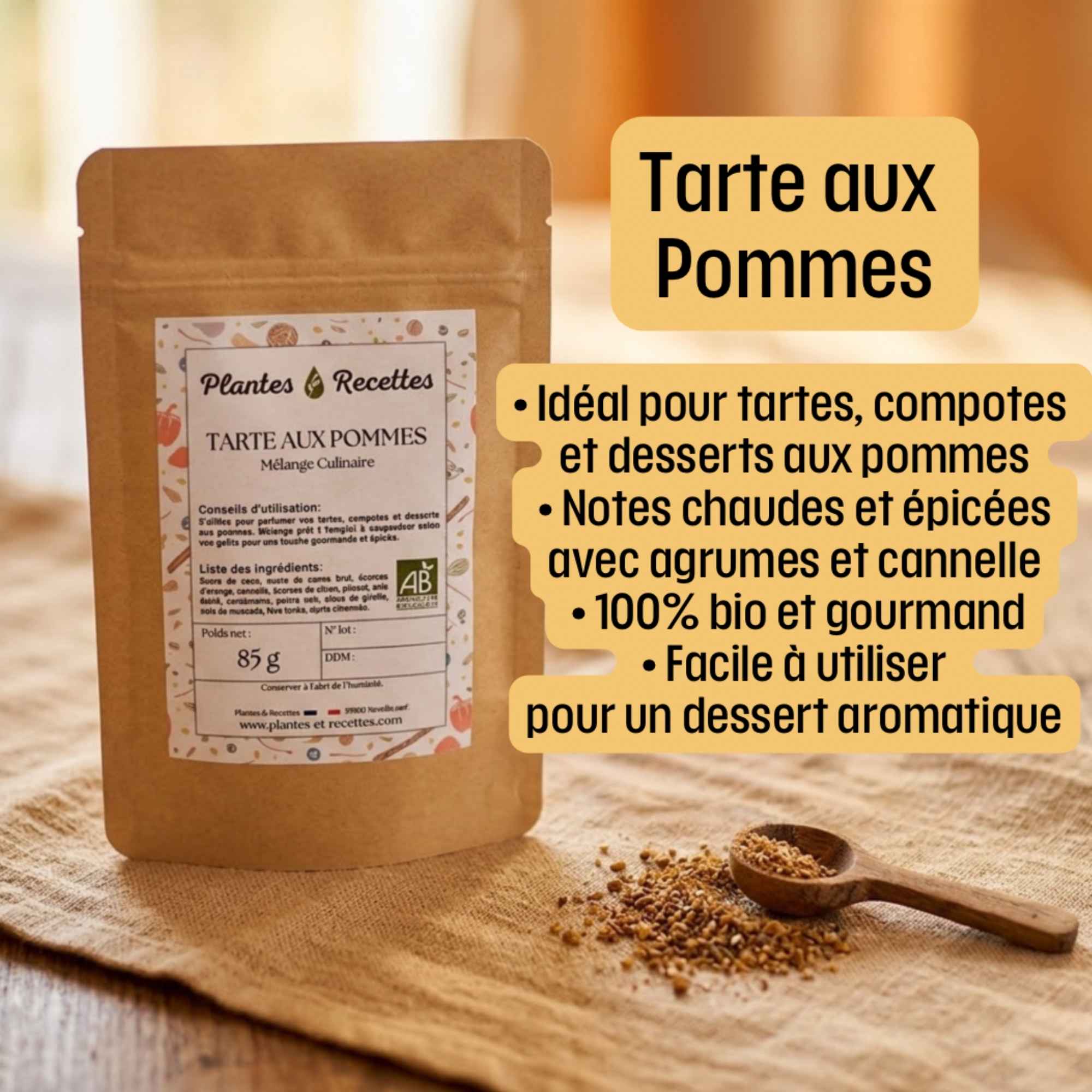 Épices pour pâtisserie tarte aux pommes facile à préparer