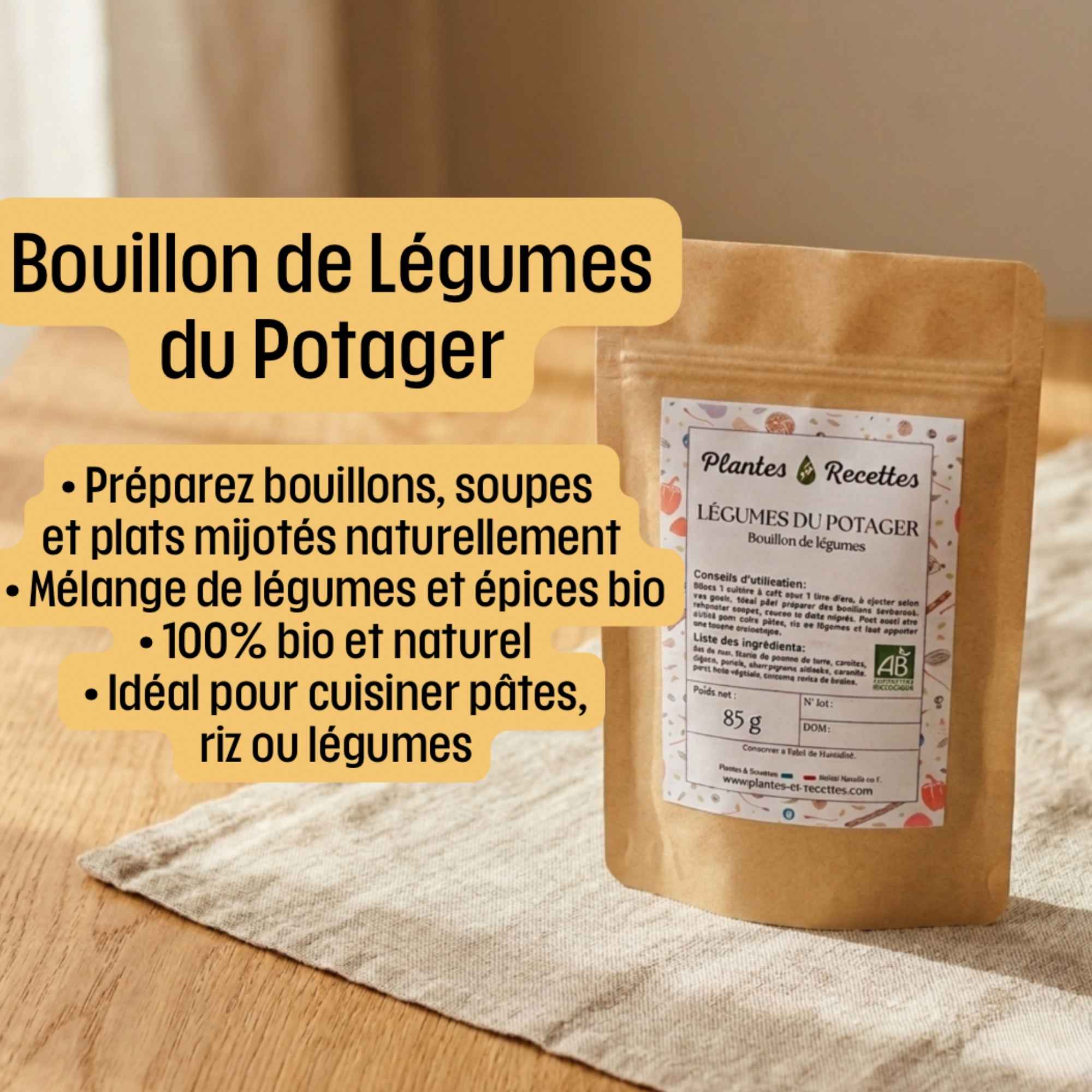 Mélange d’épices du potager pour bouillon de légumes et cuisine du quotidien