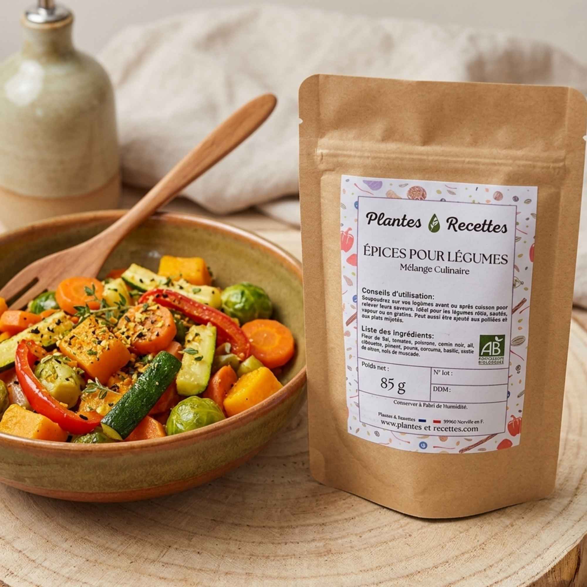 Mélange d’épices pour légumes Plantes et Recettes pour cuisine maison
