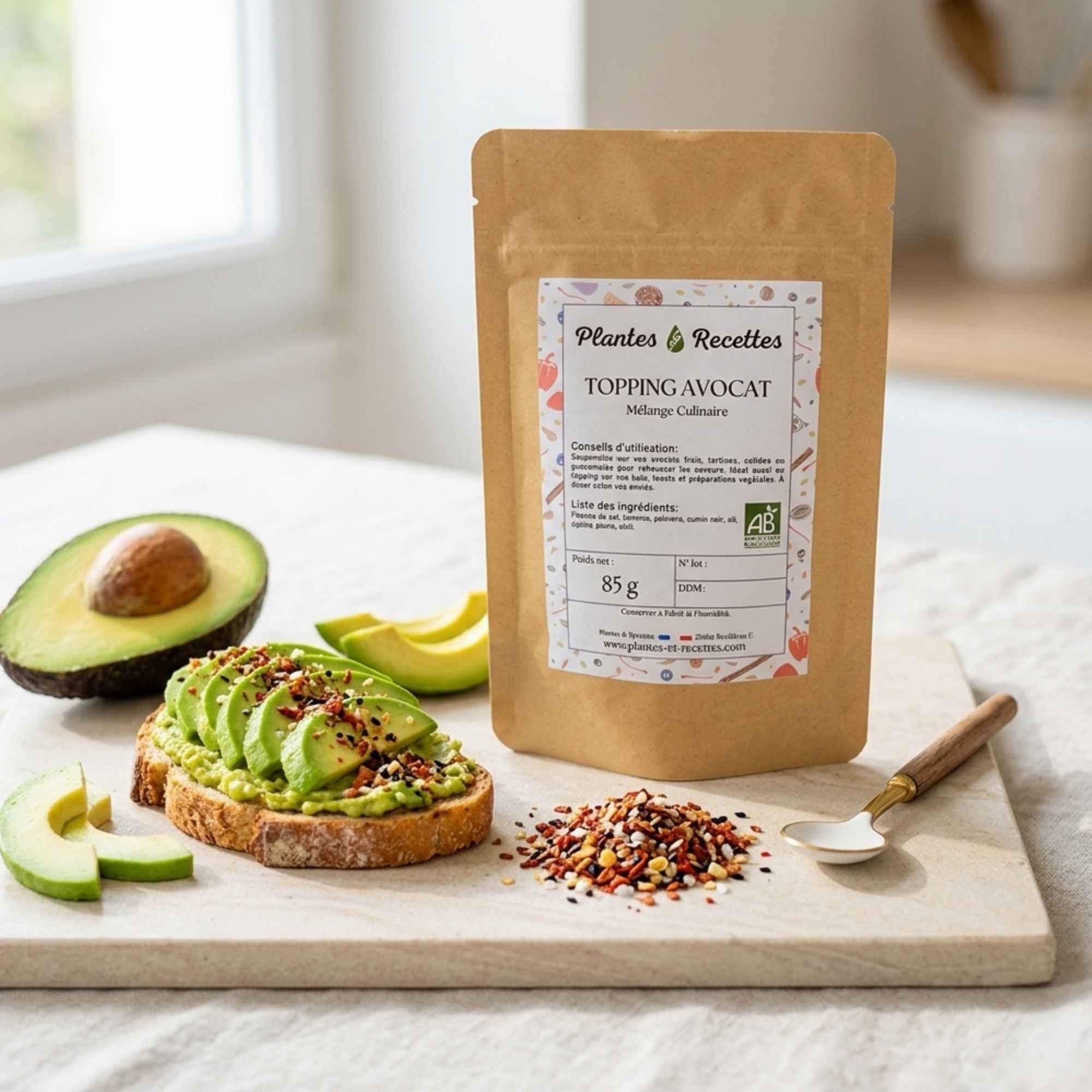 Mélange d’épices topping avocat Plantes et Recettes pour assaisonnement maison
