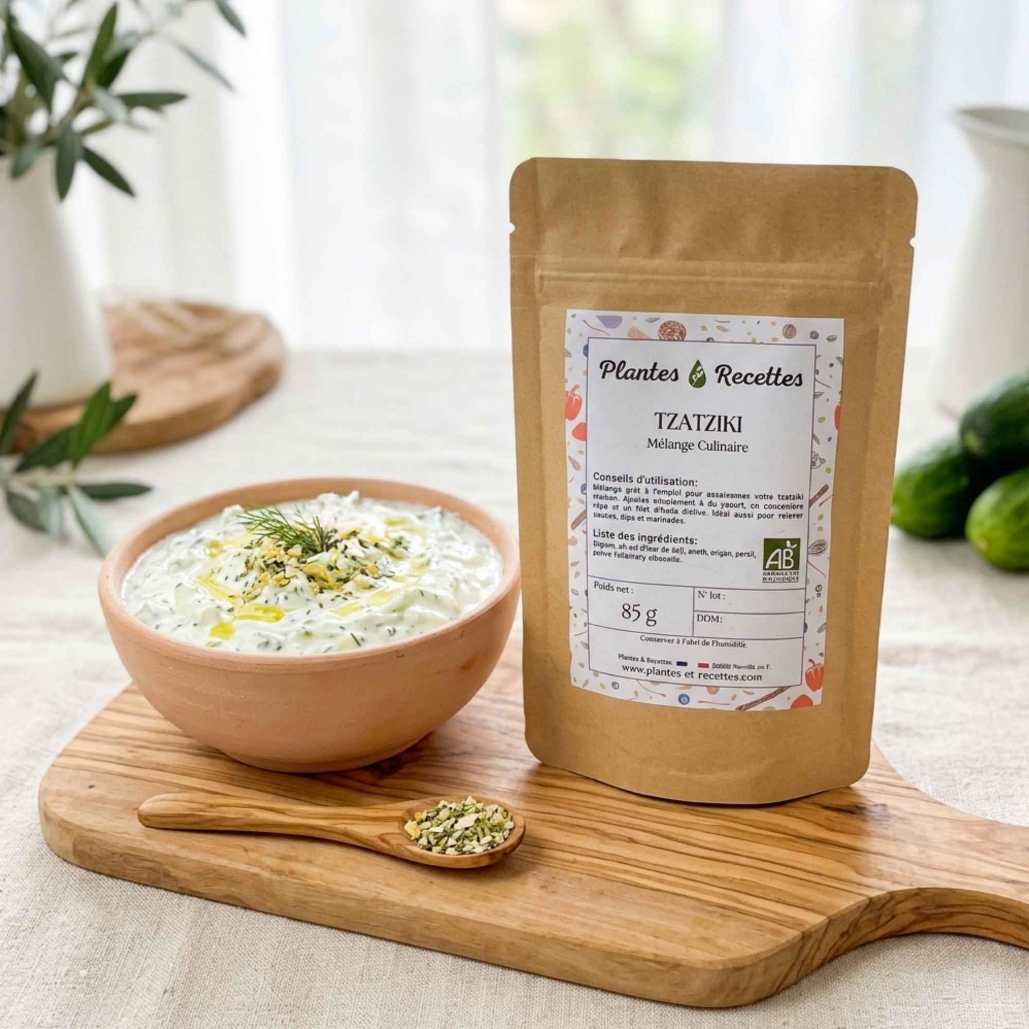 Mélange d’épices tzatziki Plantes et Recettes pour sauce fraîche maison