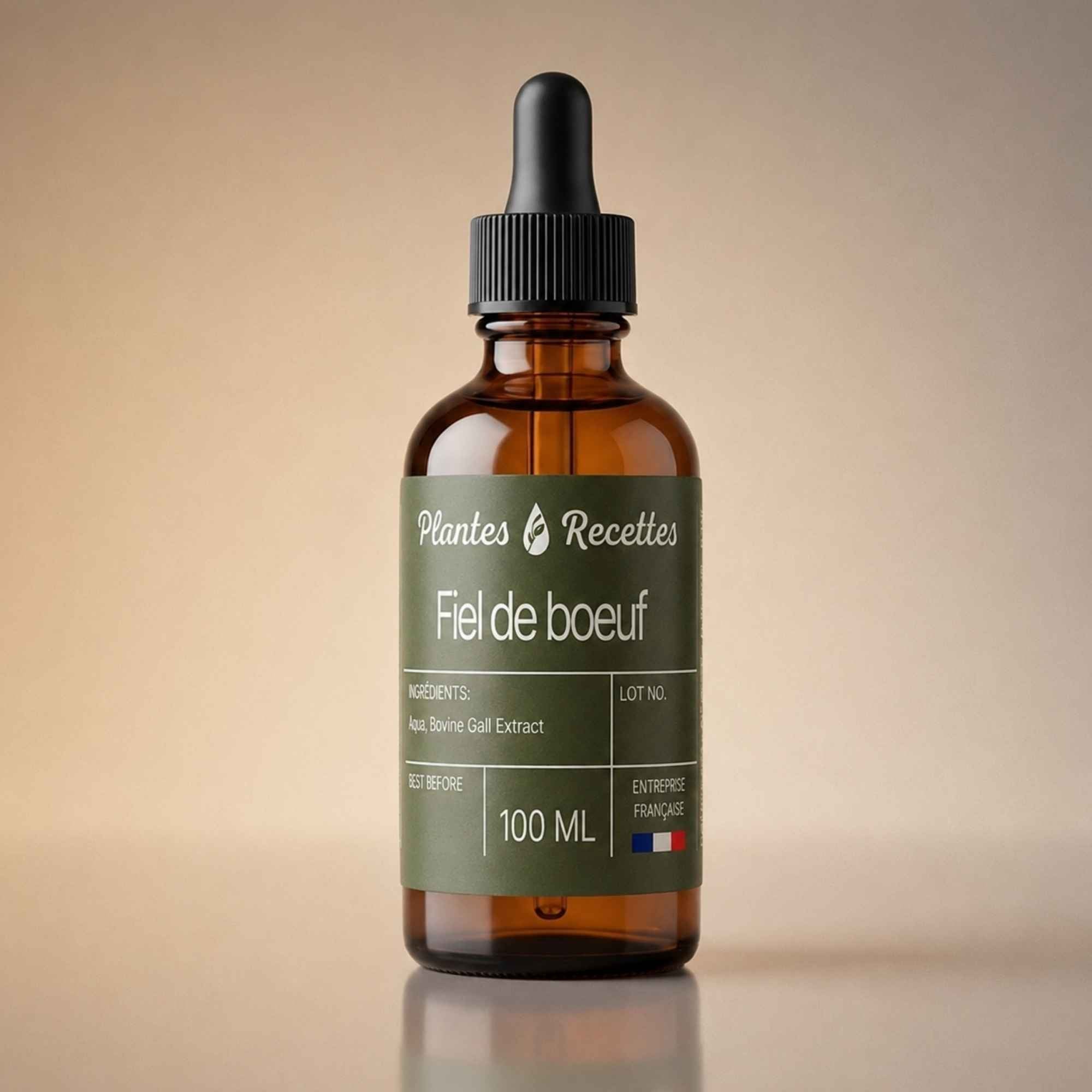Flacon de fiel de bœuf liquide 100 ml pour détacher naturellement les textiles et le linge