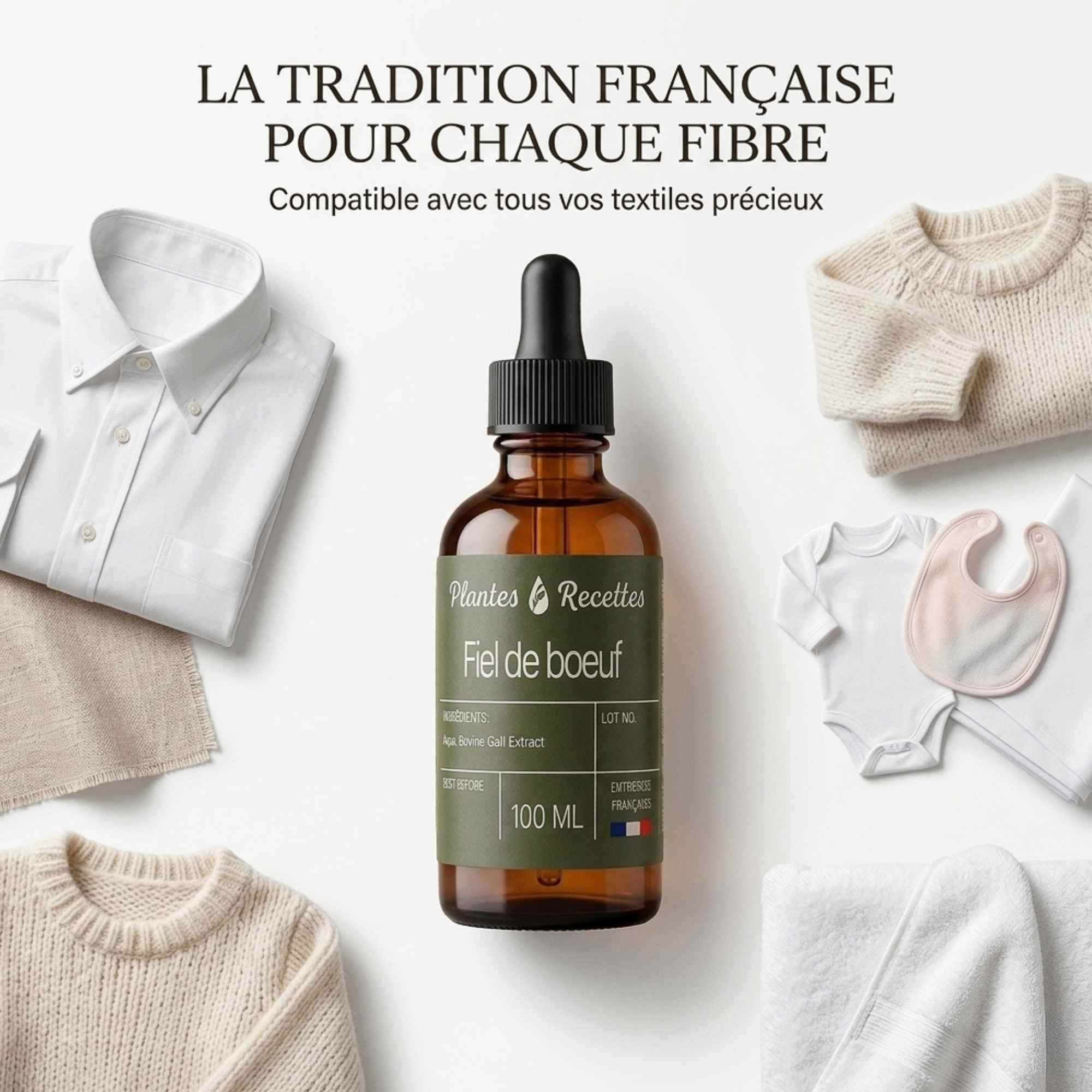 Fiel de bœuf adapté à de nombreux textiles du quotidien et vêtements de la famille