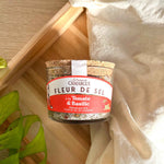 Fleur de sel bio Le Saunier de Camargue tomate et basilic, pot d’épicerie fine présenté par Plantes & Recettes