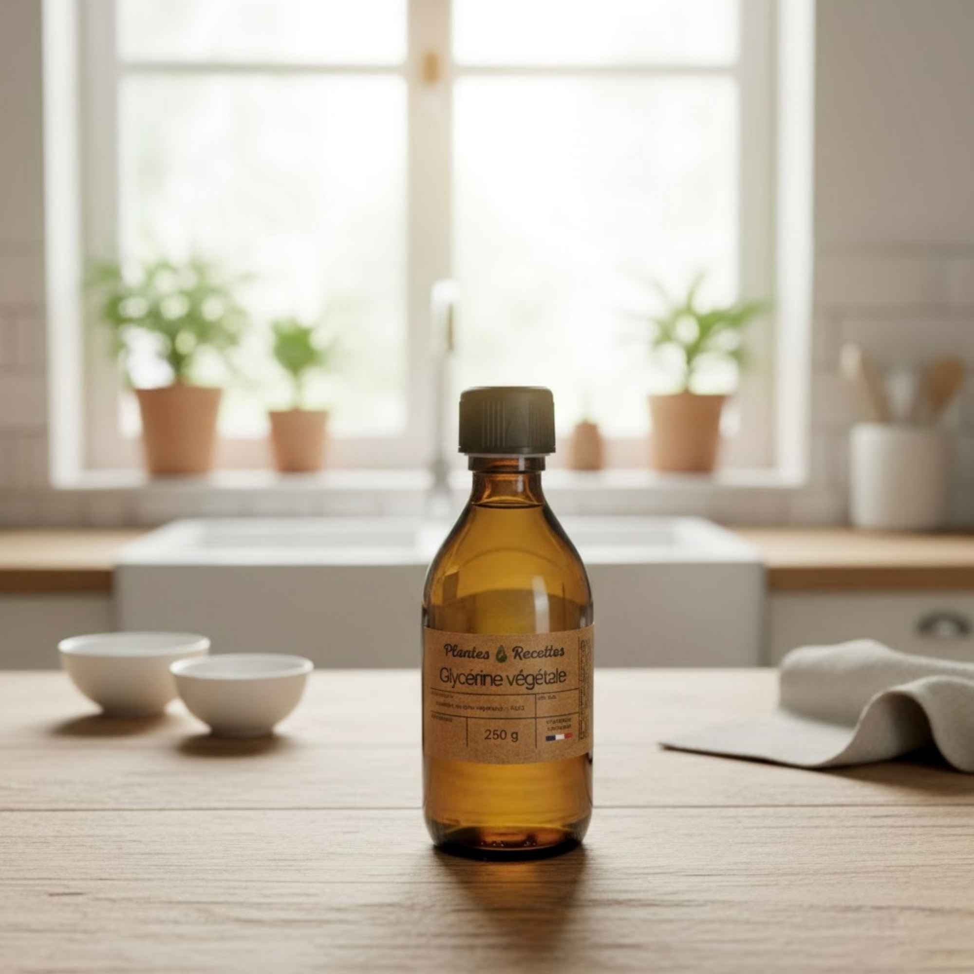 Glycérine végétale alimentaire Plantes & Recettes, utilisée dans les recettes naturelles comme agent de texture et de conservation.