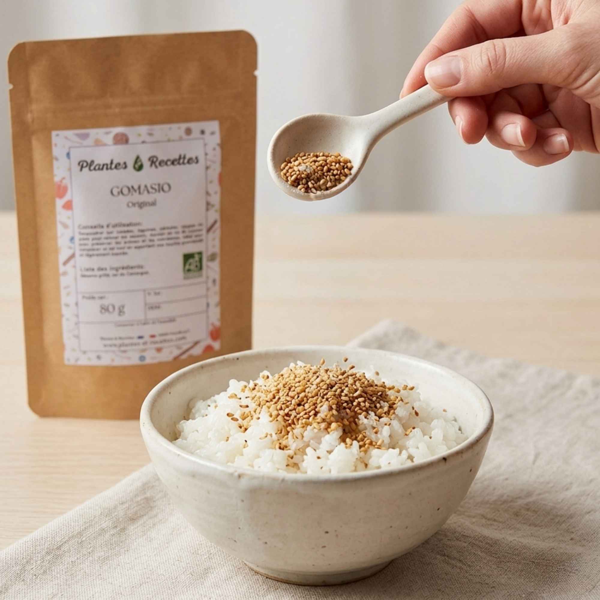 Gomasio original pour assaisonnement naturel des plats et légumes