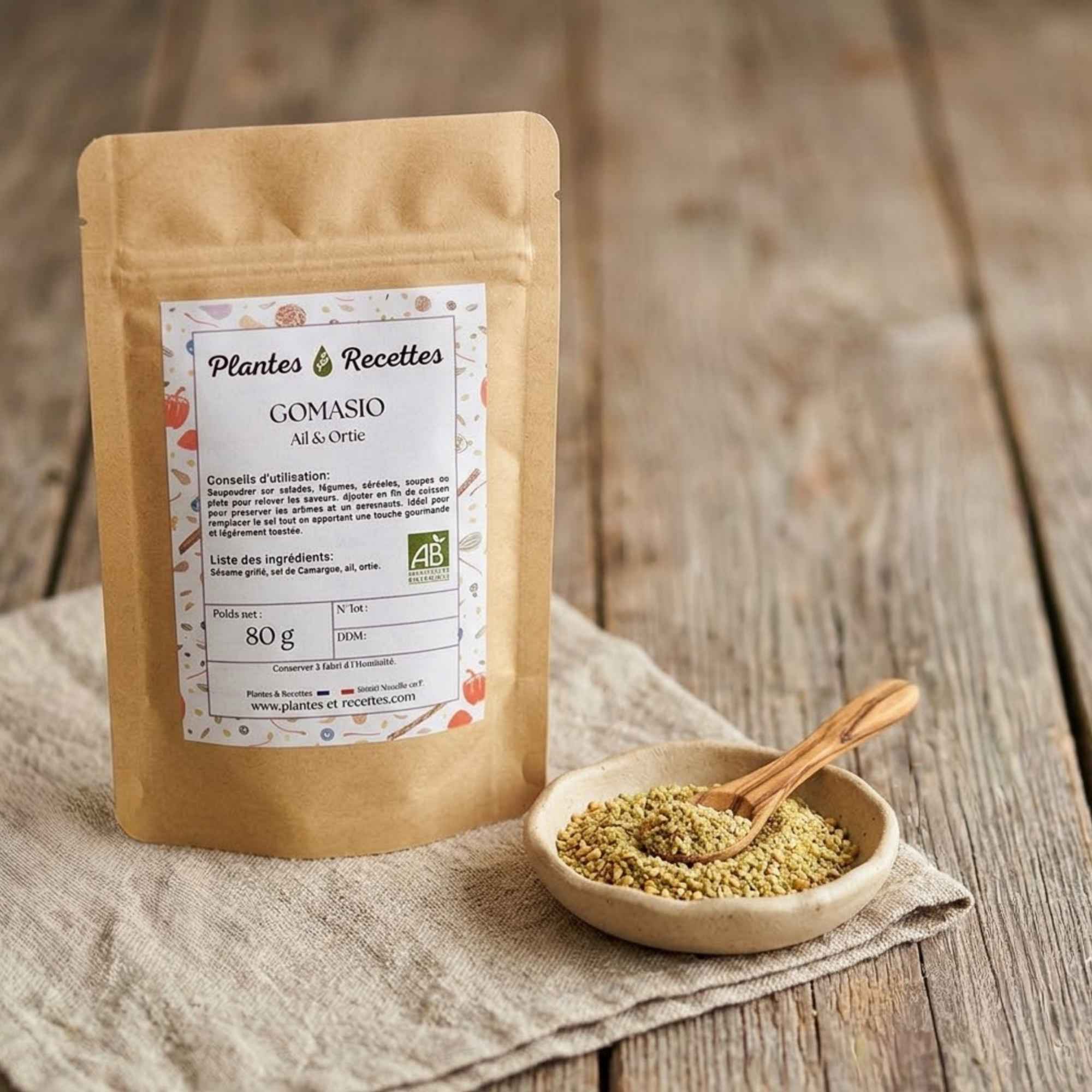Gomasio pour légumes à base d’ortie et d’ail pour plats savoureux